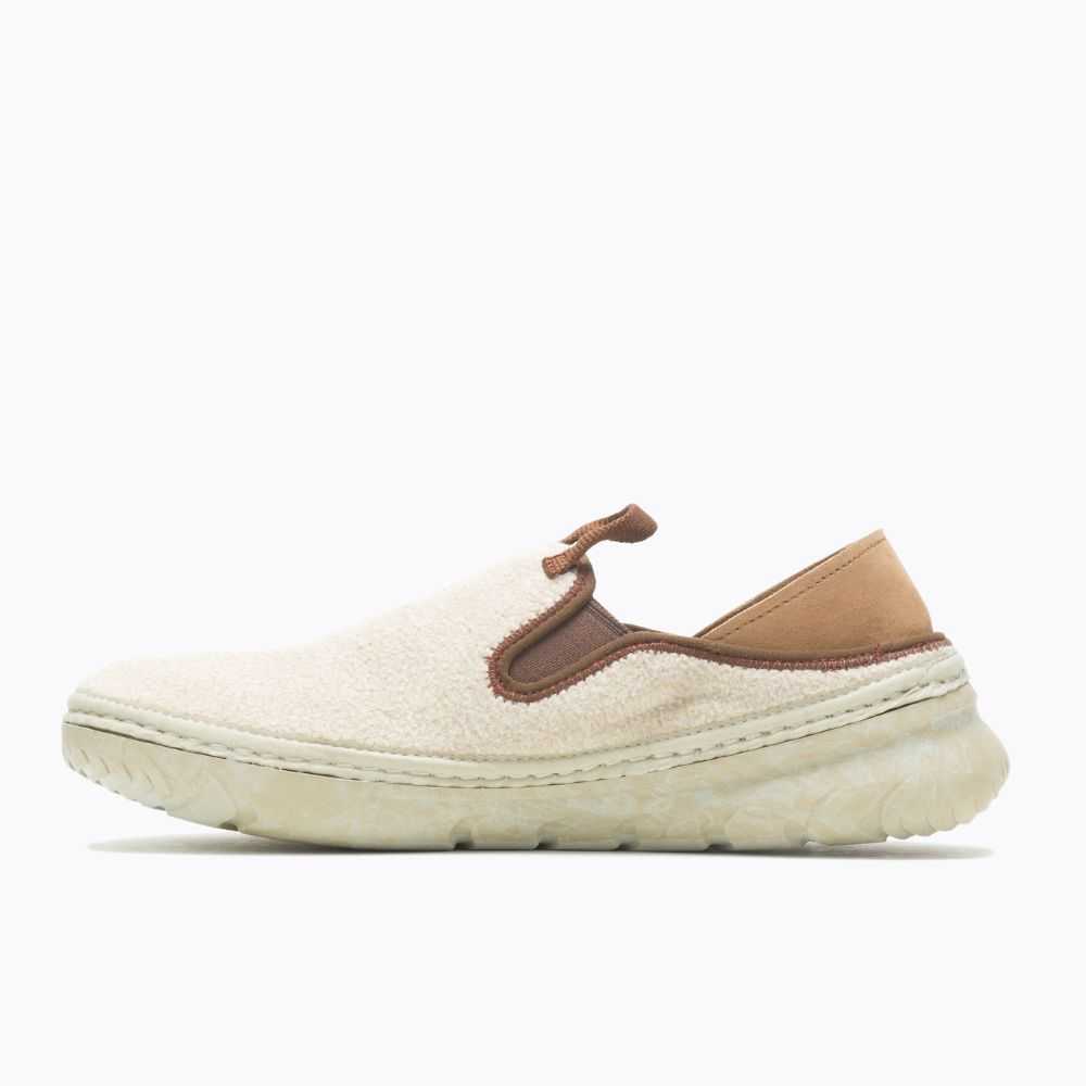 Beige Women's Merrell Hut Moc Cozy II Slip On Shoes | Dubai-4276089