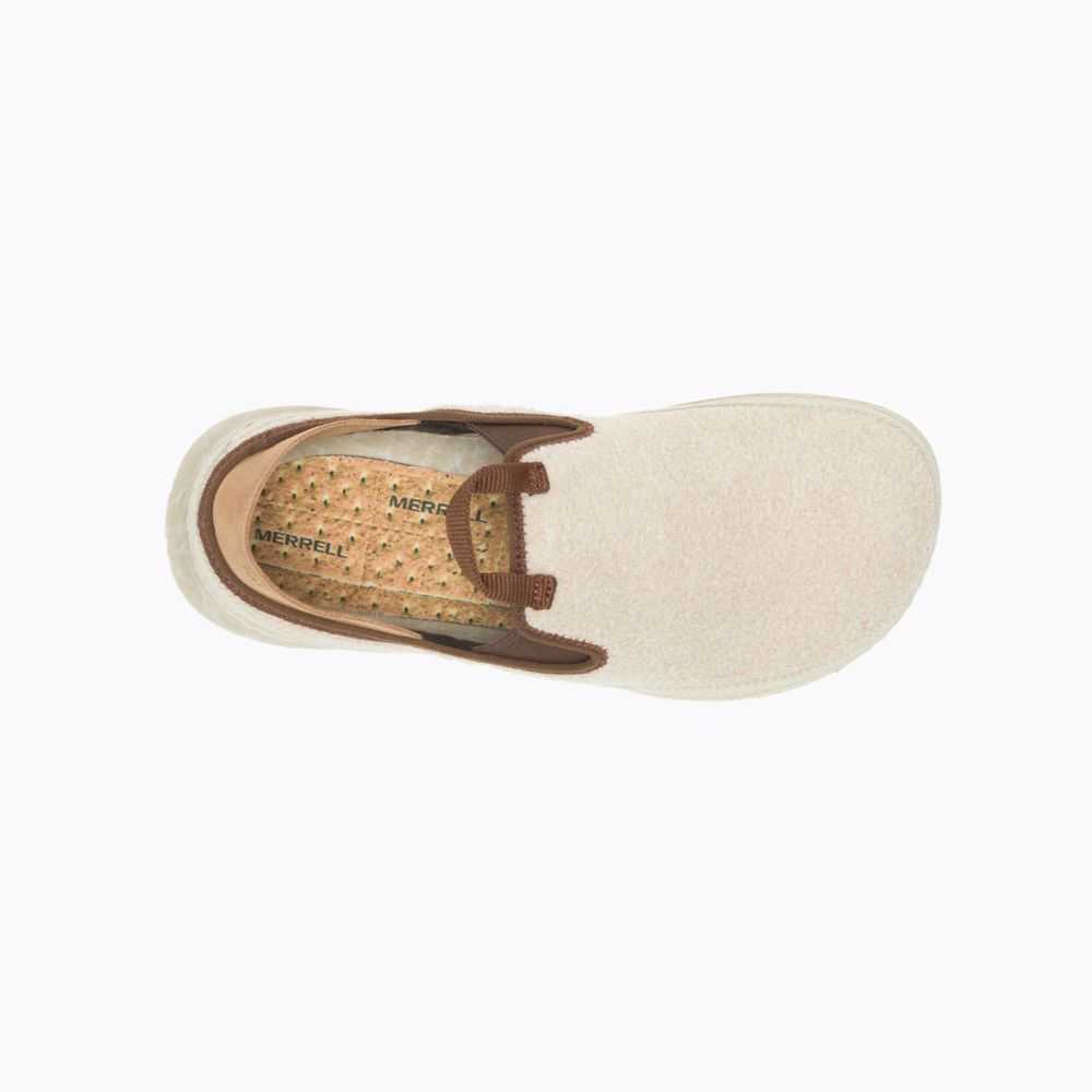 Beige Women's Merrell Hut Moc Cozy II Slip On Shoes | Dubai-4276089