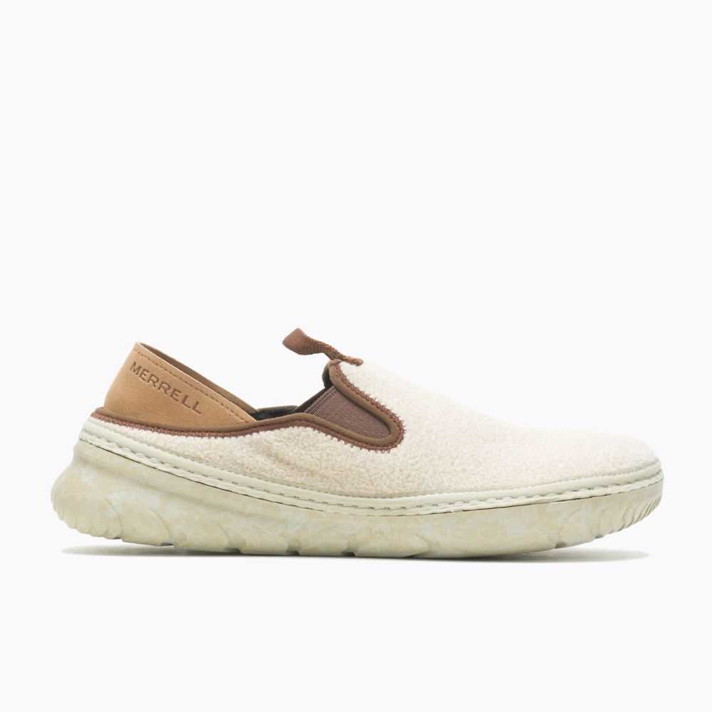 Beige Women\'s Merrell Hut Moc Cozy II Slip On Shoes | Dubai-4276089