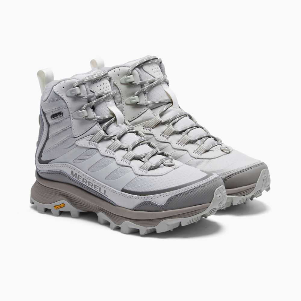 Beige Women's Merrell Moab Speed Thermo Mid Waterproof Hiking Boots | Dubai-9382674