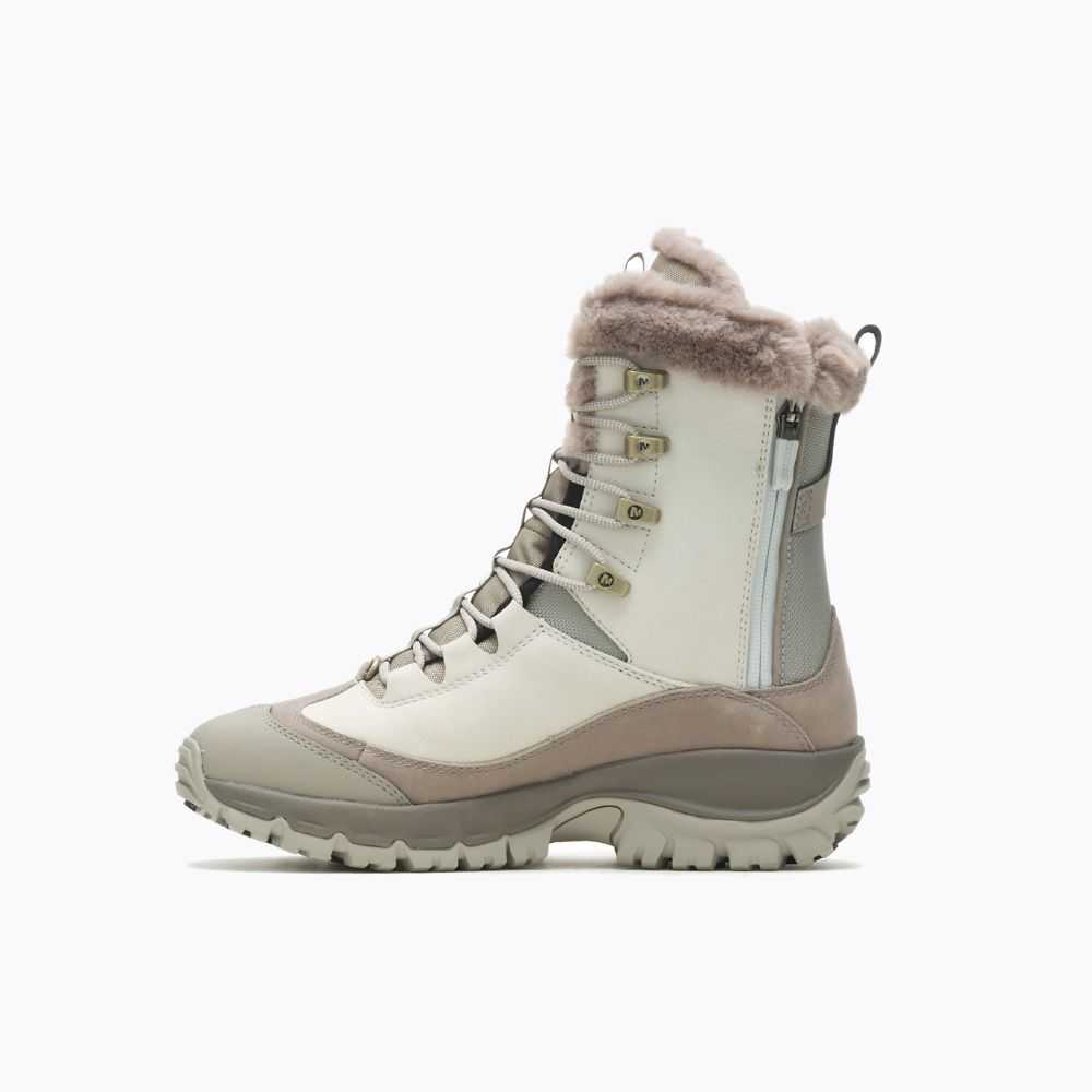 Beige Women's Merrell Thermo Rhea Mid Waterproof Hiking Boots | Dubai-6815723