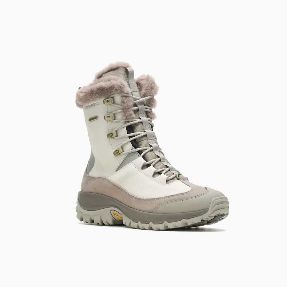 Beige Women's Merrell Thermo Rhea Mid Waterproof Hiking Boots | Dubai-6815723