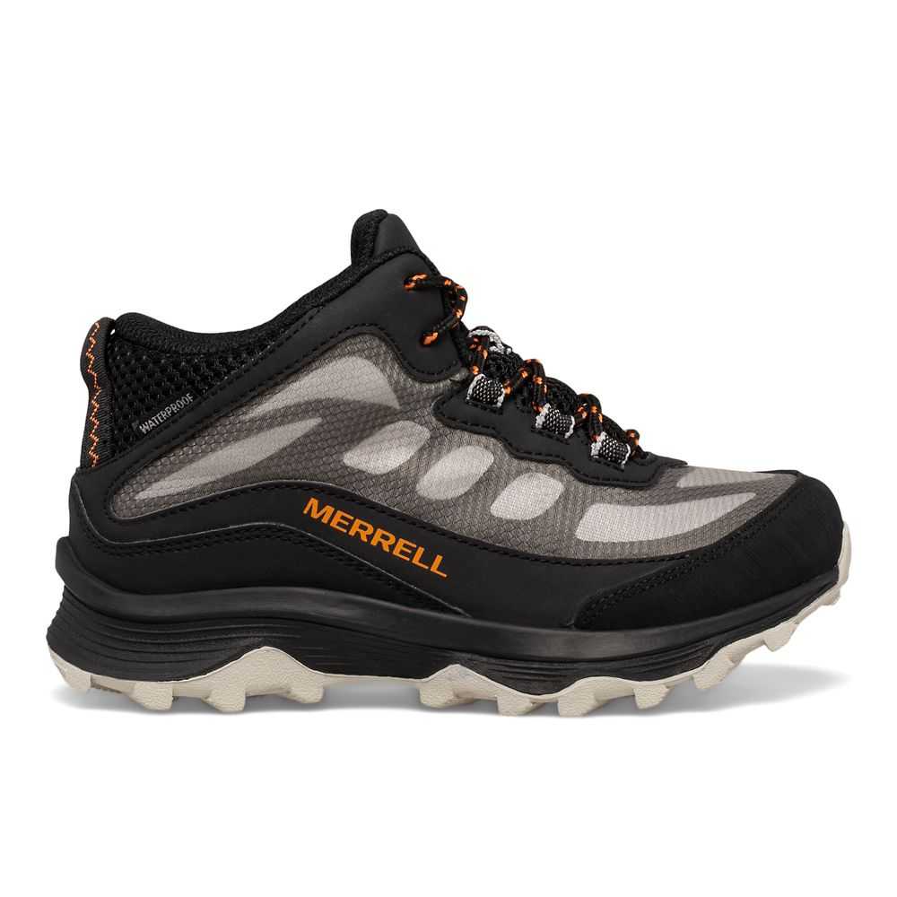 Black Boys\' Merrell Moab Speed Mid Waterproof Waterproof Boots | Dubai-2175934