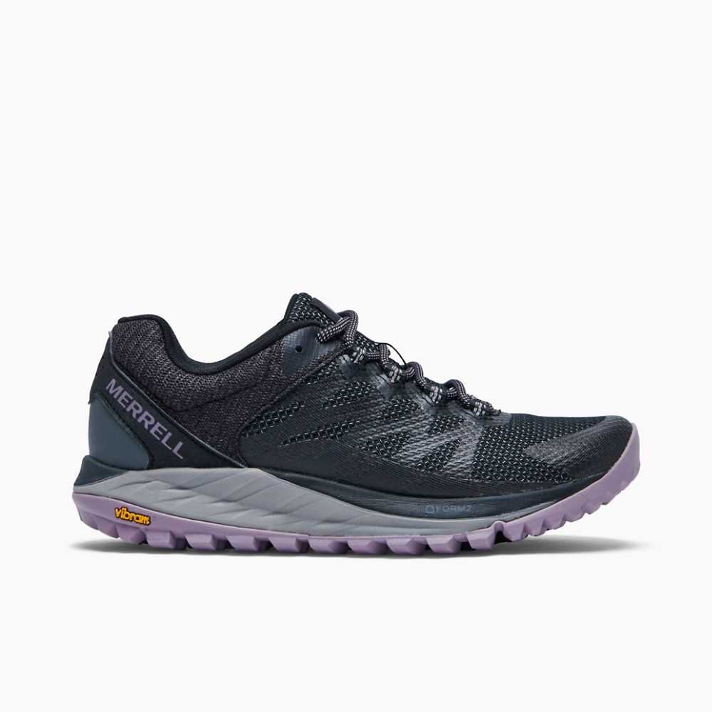 Black/Dark Grey Women\'s Merrell Antora 2 Trail Running Shoes | Dubai-1740386