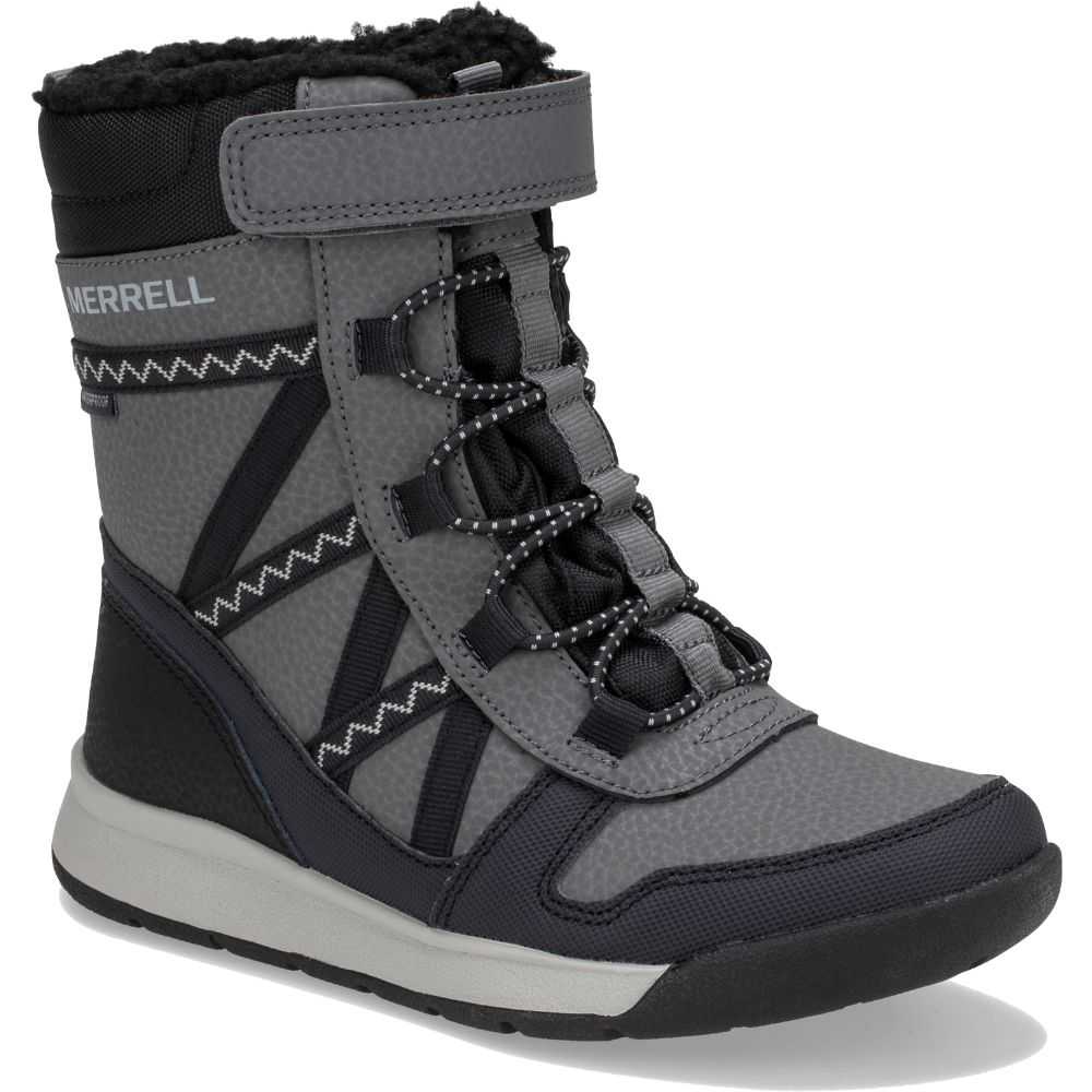 Black/Grey Boys' Merrell Snow Crush 2.0 Waterproof Boots | Dubai-5820637