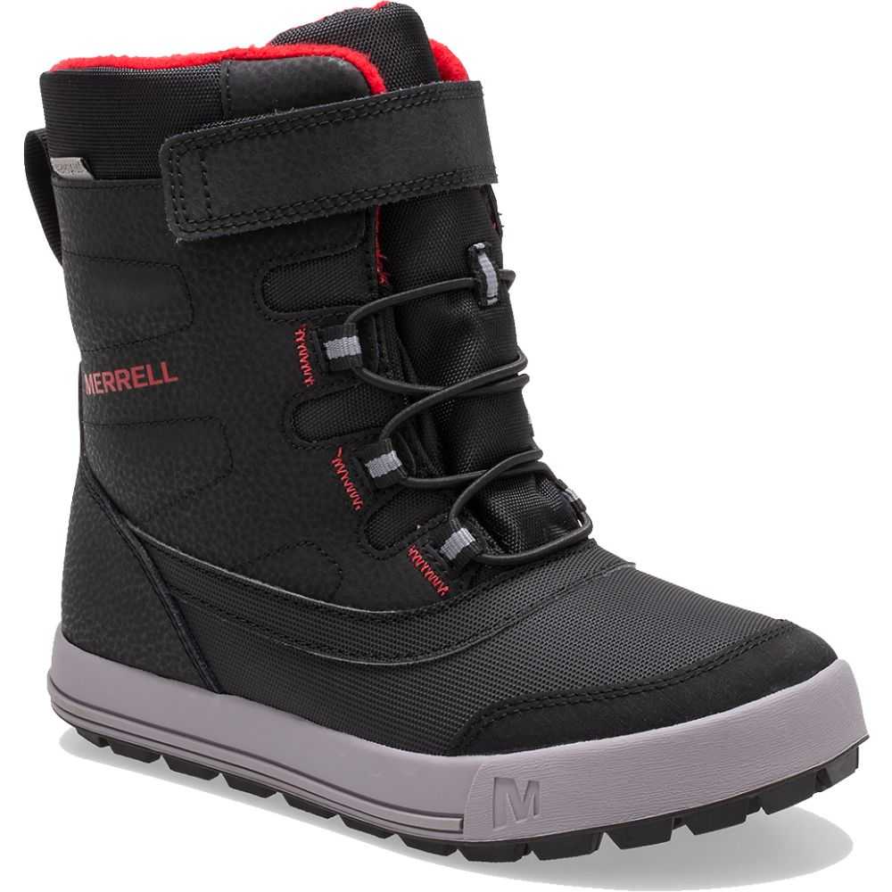 Black/Grey/Red Boys' Merrell Snowstorm Snow Boots | Dubai-8341590