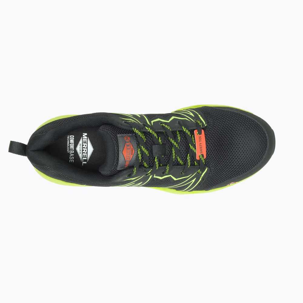 Black/Light Green Men's Merrell Fullbench Superlite Alloy Toe Work Shoes | Dubai-3287619