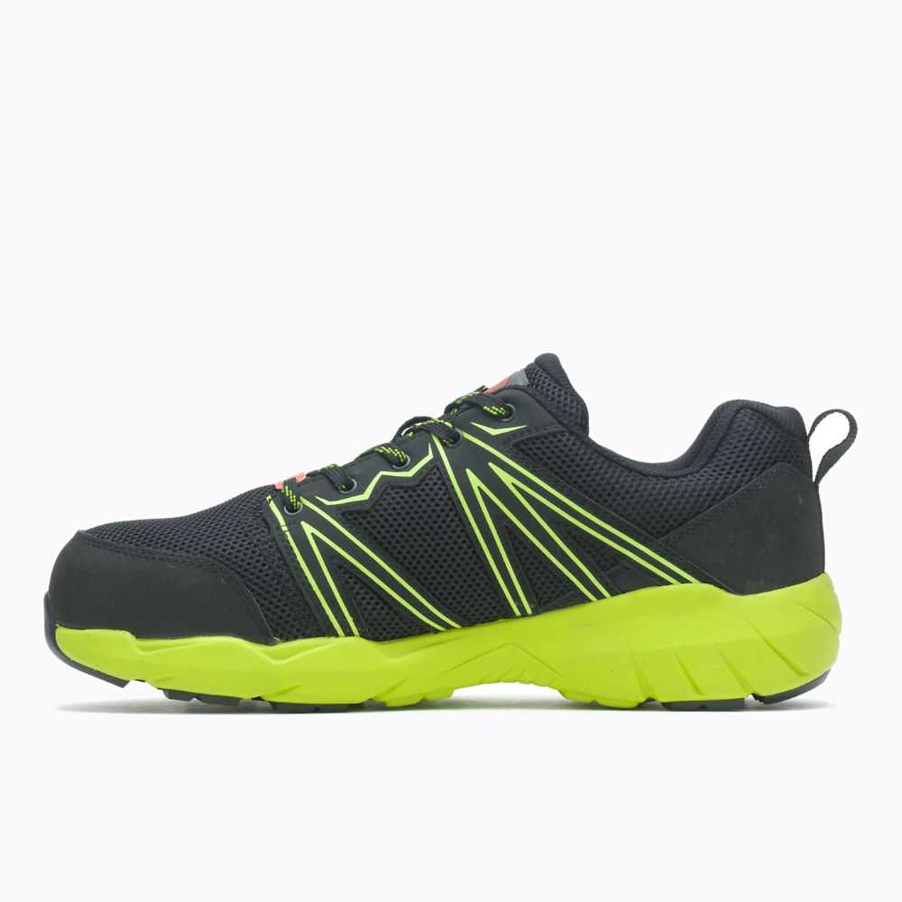 Black/Light Green Men's Merrell Fullbench Superlite Alloy Toe Work Shoes | Dubai-3287619