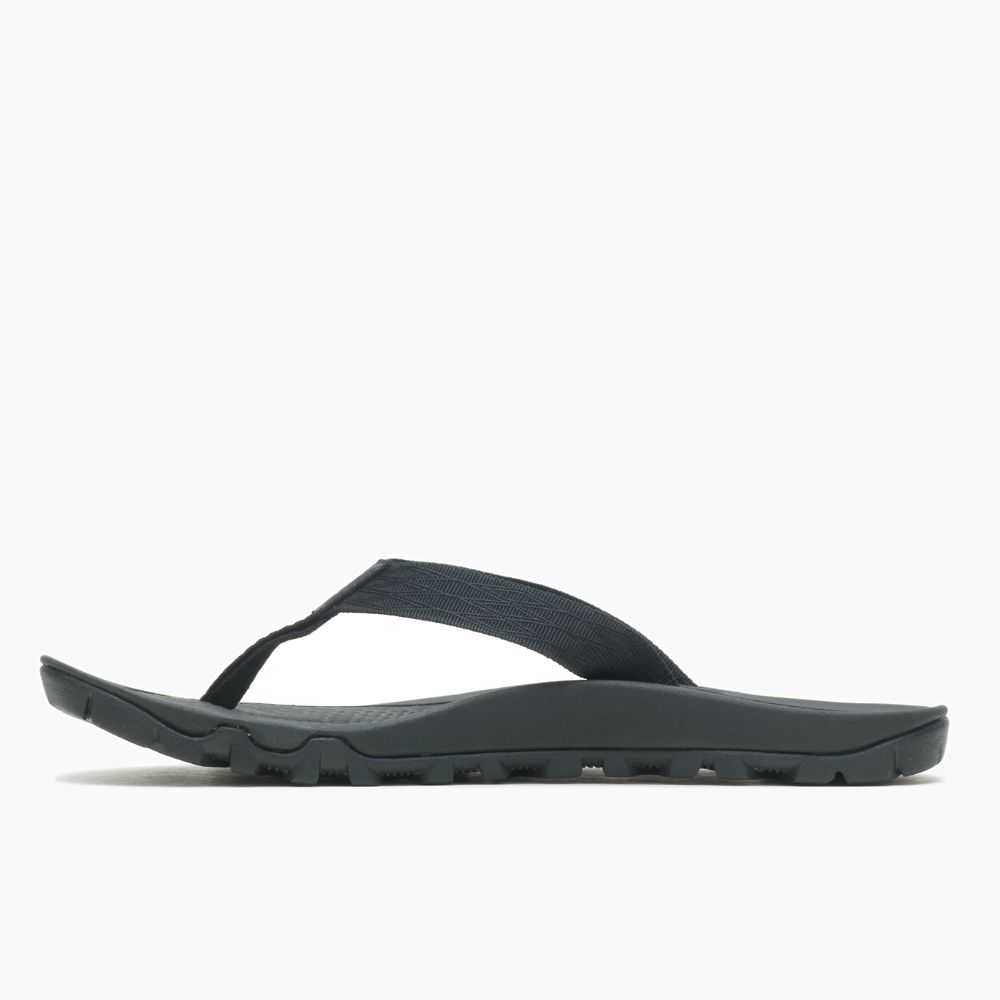 Black Men's Merrell Breakwater Flip Flops | Dubai-6580734