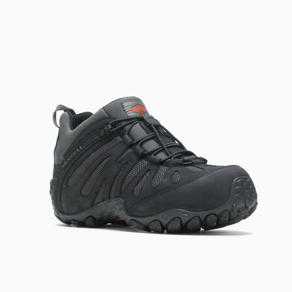 Black Men's Merrell Chameleon Flux Stretch Carbon Fiber Work Shoes | Dubai-2579341