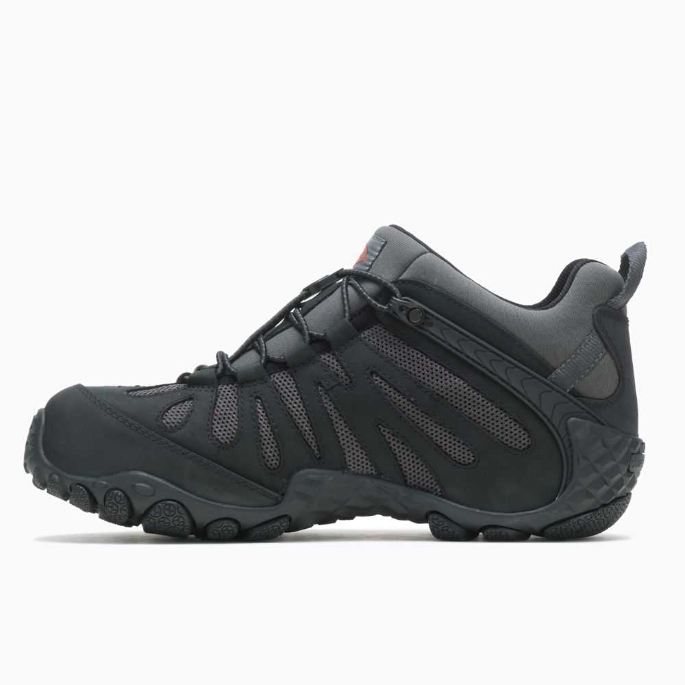 Black Men's Merrell Chameleon Flux Stretch Carbon Fiber Work Shoes | Dubai-2579341