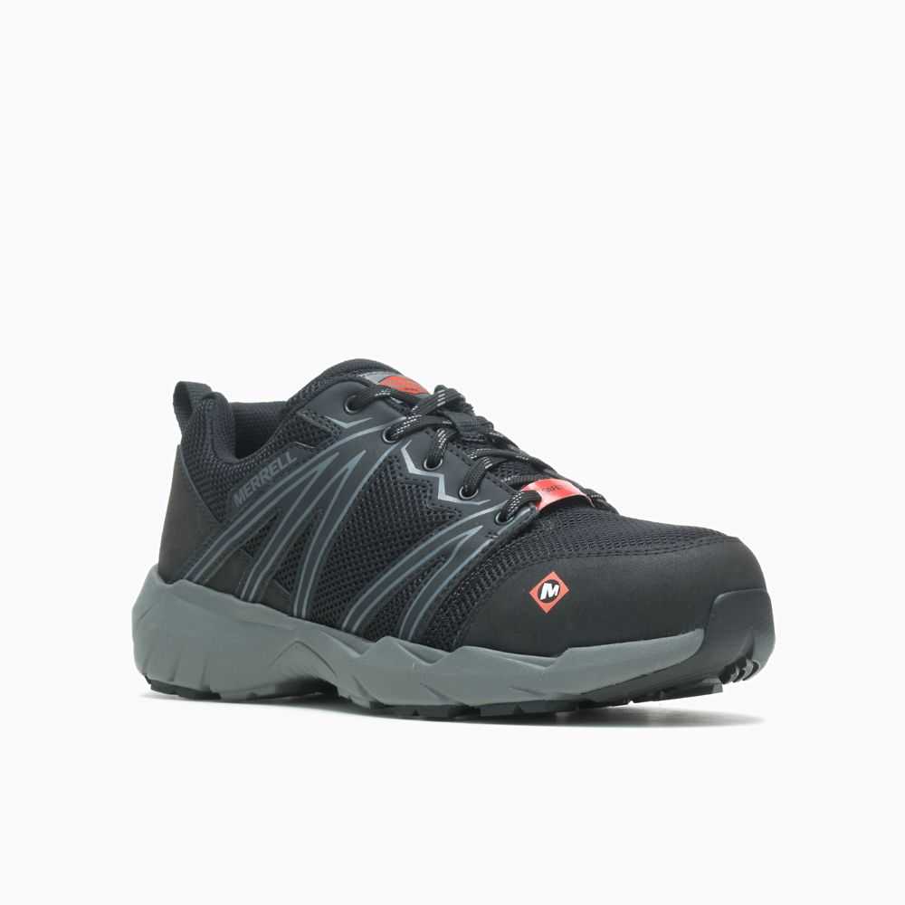 Black Men's Merrell Fullbench Superlite Alloy Toe Wide Width Work Shoes | Dubai-3106458