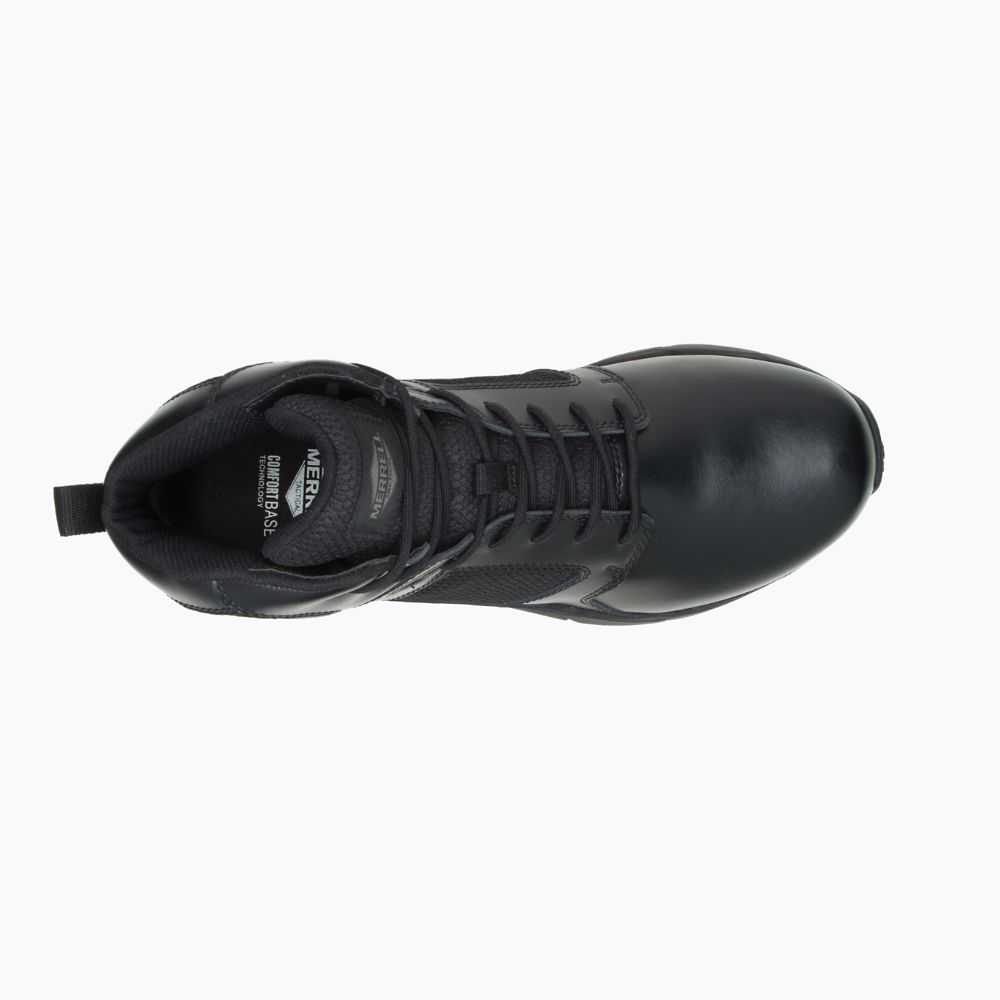 Black Men's Merrell Fullbench Tactical Mid Waterproof Tactical Boots | Dubai-8379165