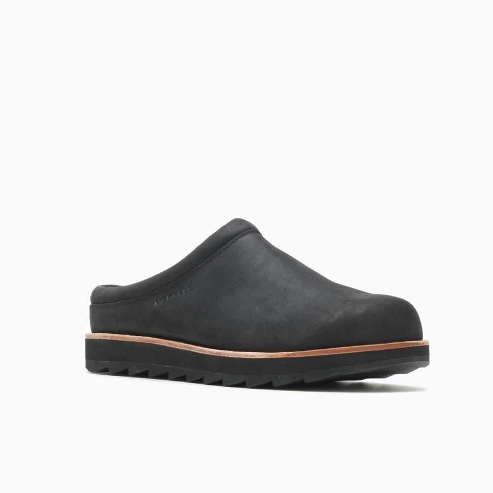 Black Men's Merrell Juno Clog Leather Casual Shoes | Dubai-5378609