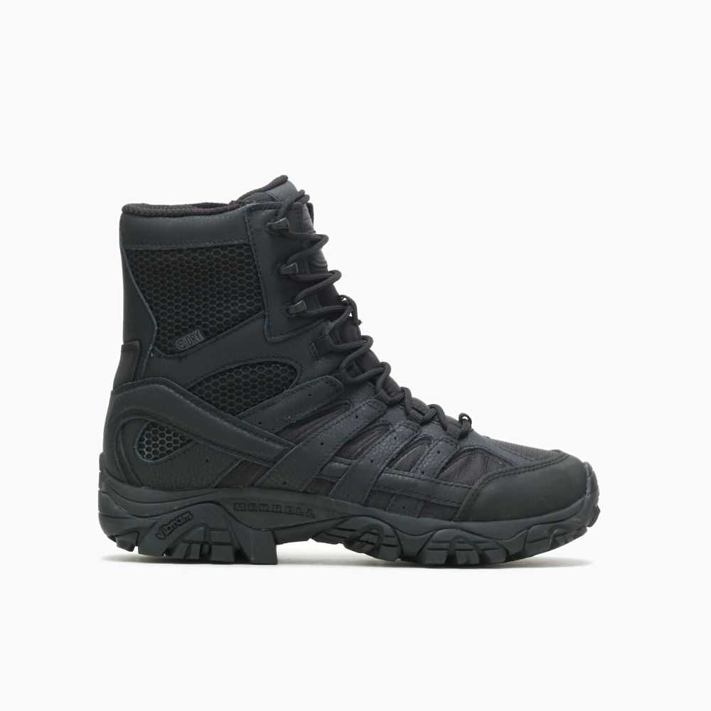 Black Men\'s Merrell Moab 2 8 Tactical Waterproof Work Boots | Dubai-1253807