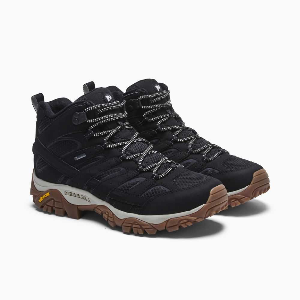 Black Men's Merrell Moab 2 Mid GORE-TEX® Hiking Boots | Dubai-3874051