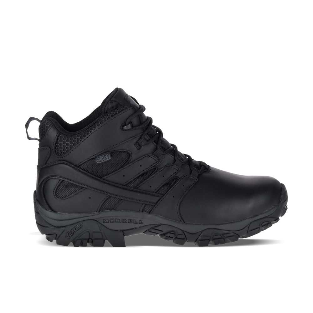 Black Men\'s Merrell Moab 2 Mid Tactical Response Waterproof Work Boots | Dubai-5807342