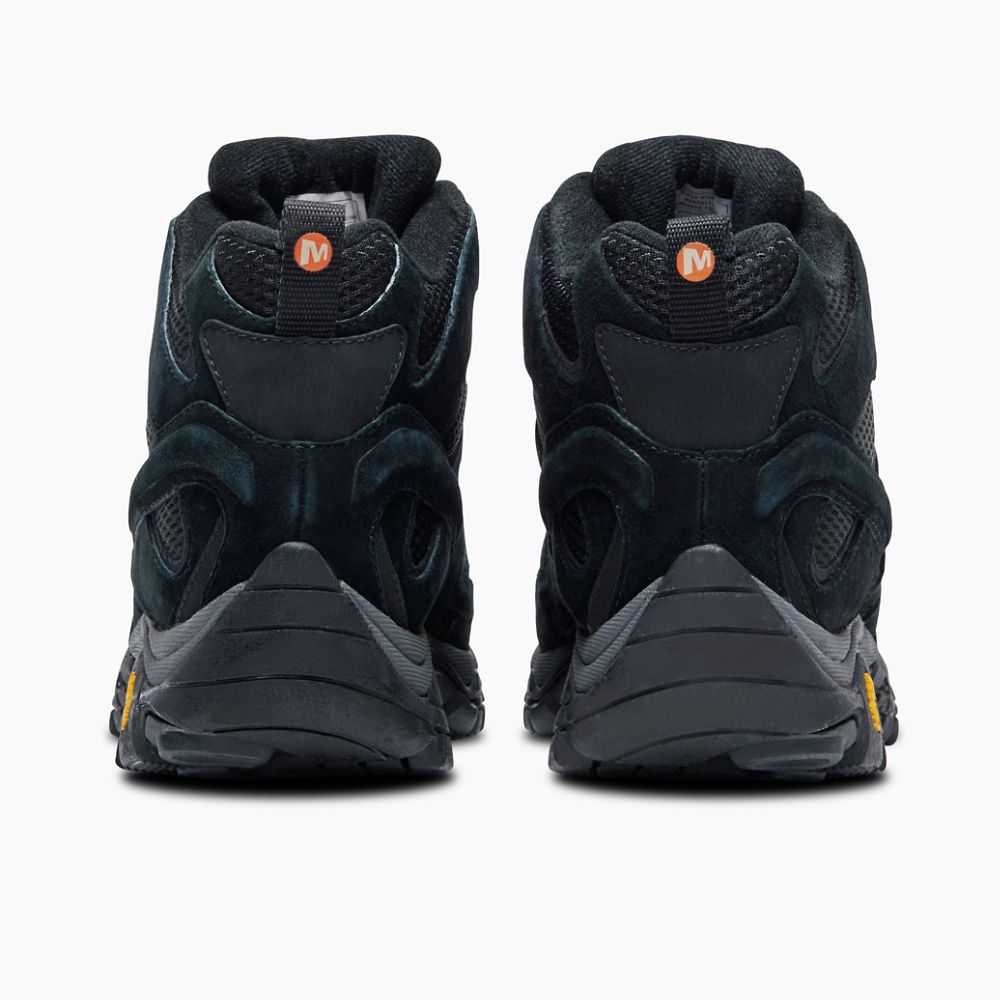 Black Men's Merrell Moab 2 Mid Ventilator Hiking Boots | Dubai-5764318