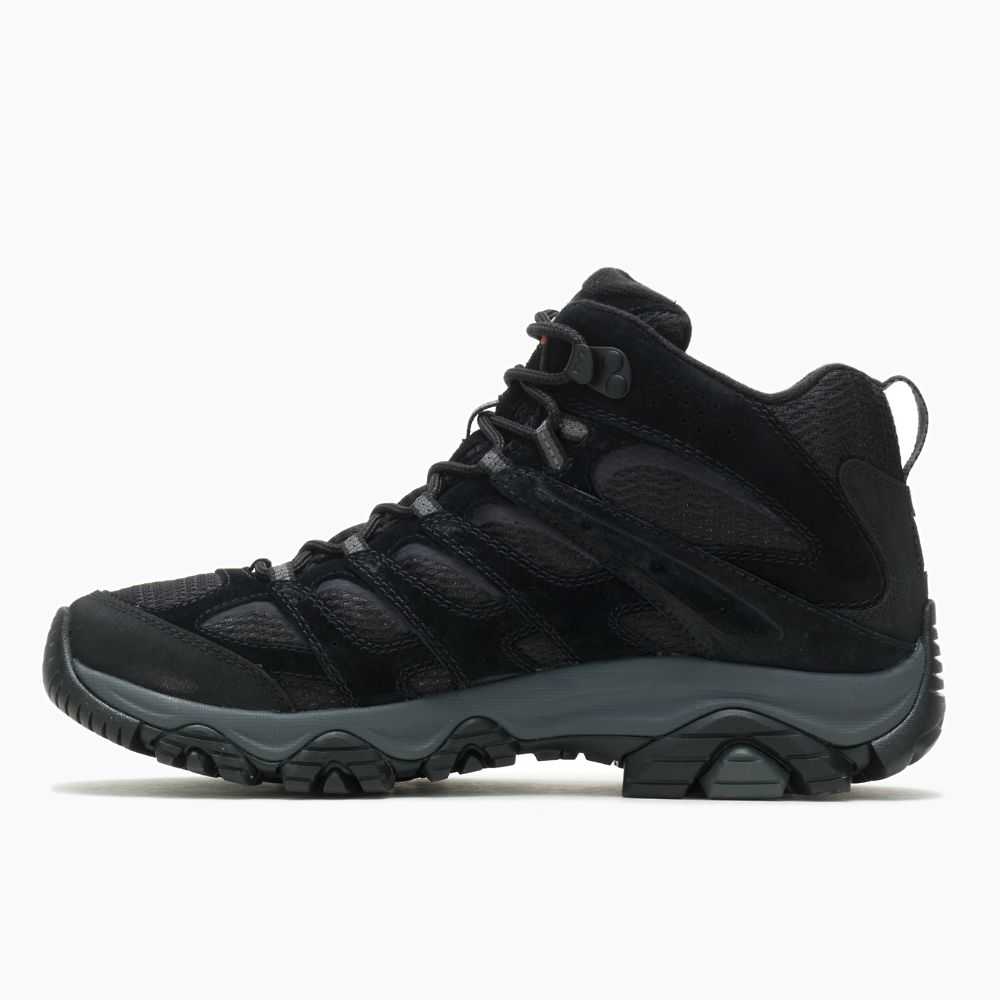 Black Men's Merrell Moab 3 Mid Wide Width Hiking Boots | Dubai-4798536