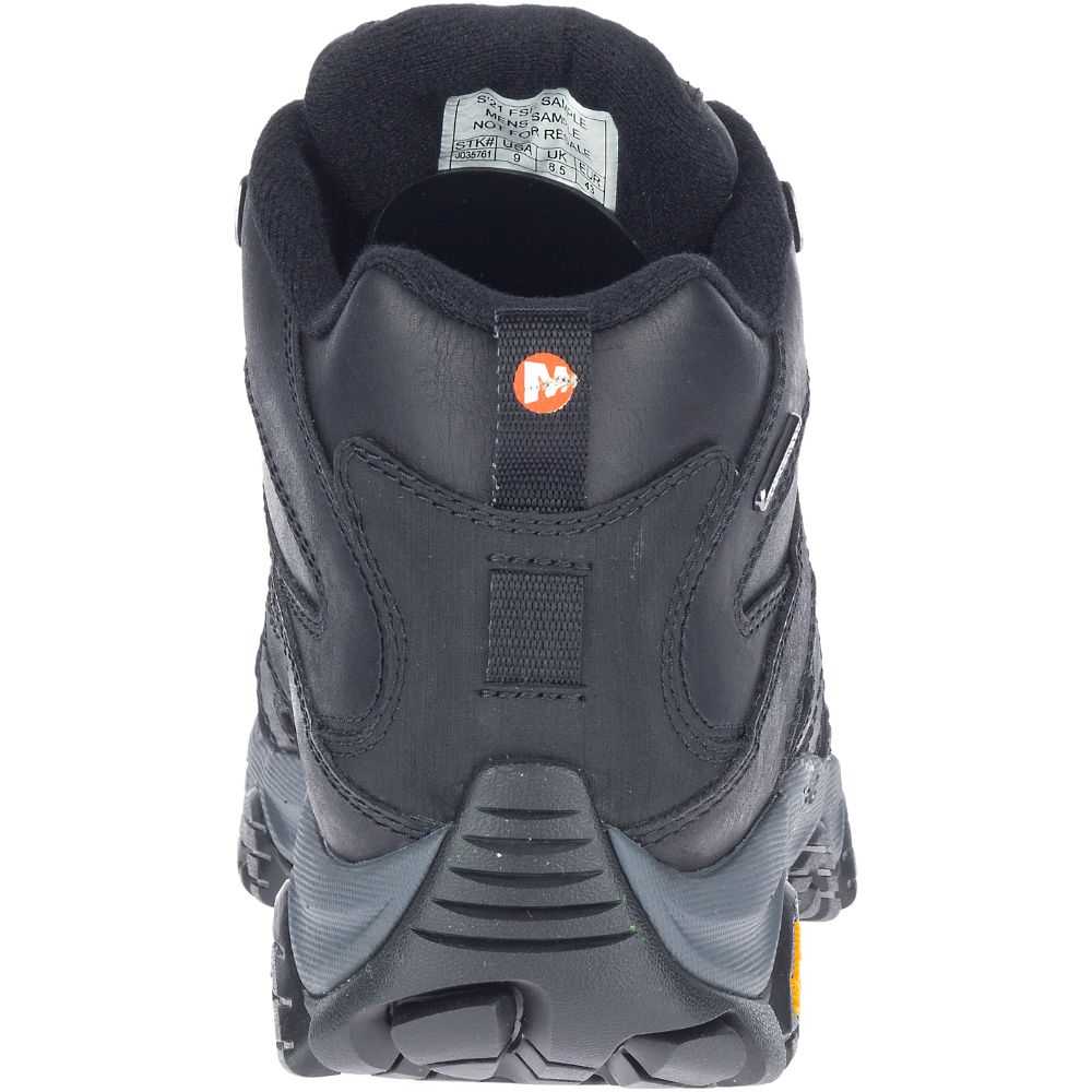 Black Men's Merrell Moab 3 Prime Mid Waterproof Wide Width Hiking Boots | Dubai-2165387