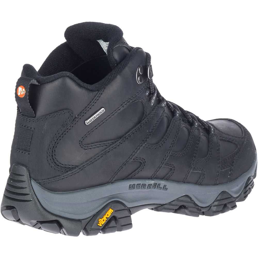 Black Men's Merrell Moab 3 Prime Mid Waterproof Wide Width Hiking Boots | Dubai-2165387