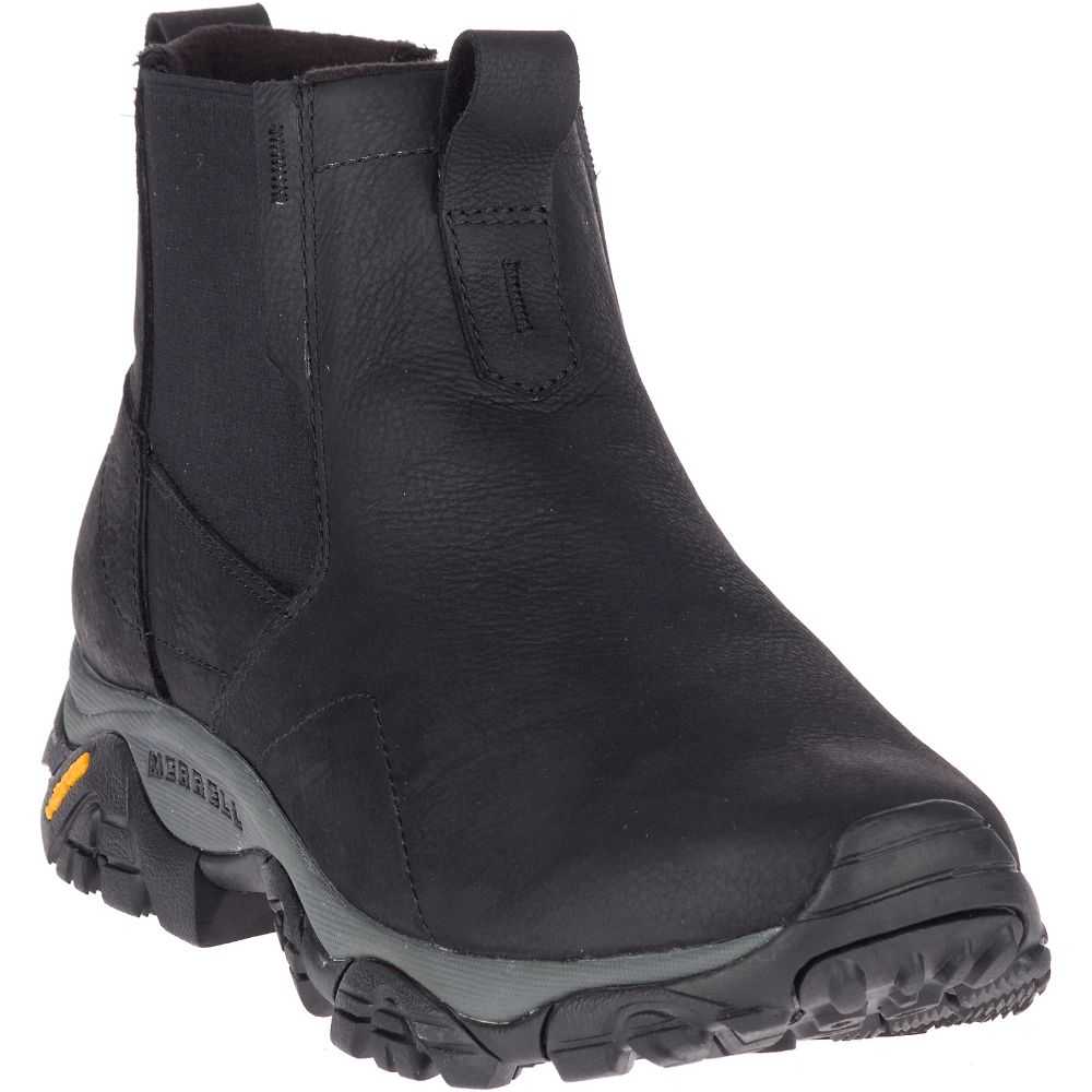 Black Men's Merrell Moab Adventure Chelsea Polar Waterproof Wide Width Winter Boots | Dubai-0482561