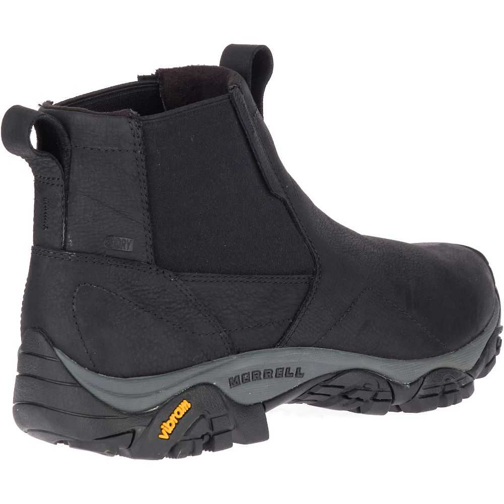 Black Men's Merrell Moab Adventure Chelsea Polar Waterproof Wide Width Winter Boots | Dubai-0482561