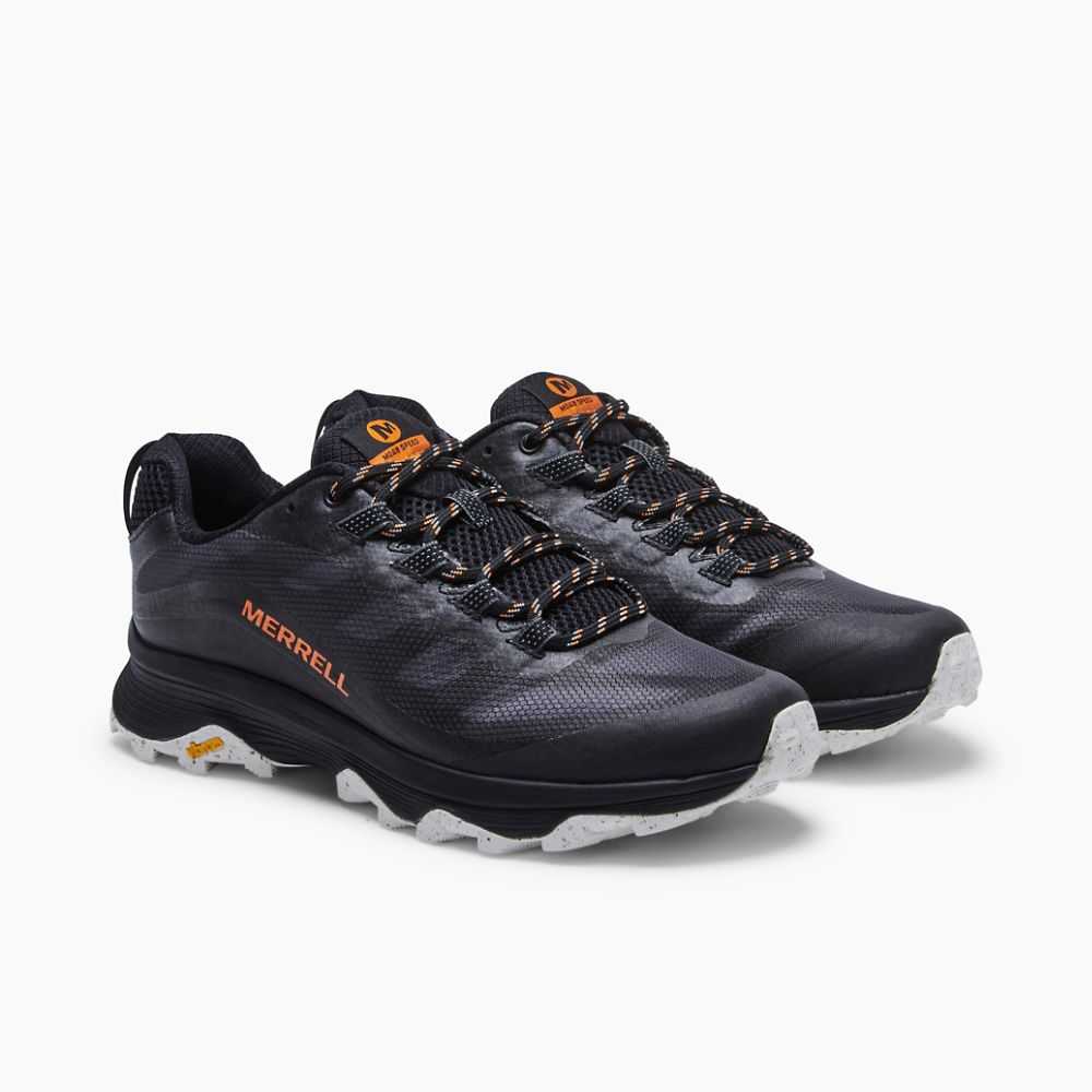 Black Men's Merrell Moab Speed Hiking Shoes | Dubai-7839502