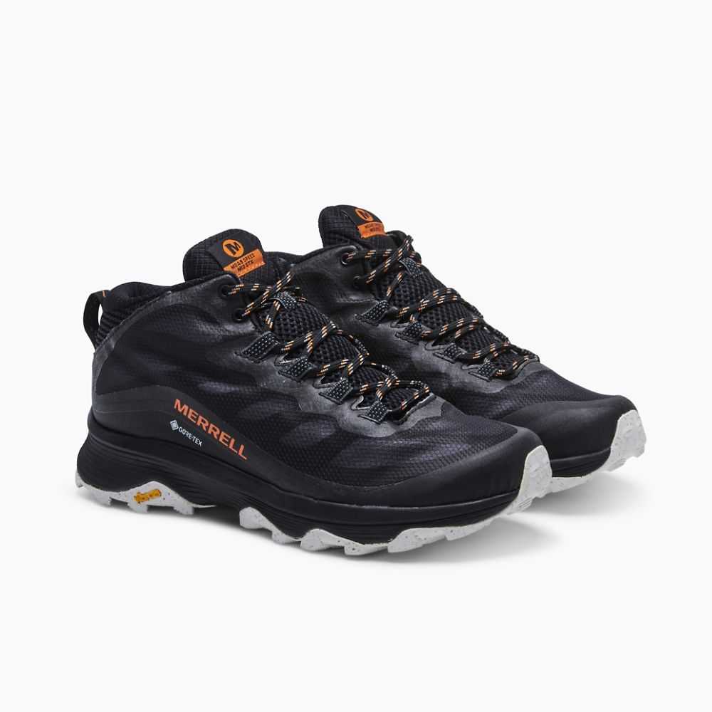 Black Men's Merrell Moab Speed Mid GORE-TEX® Hiking Boots | Dubai-2831760