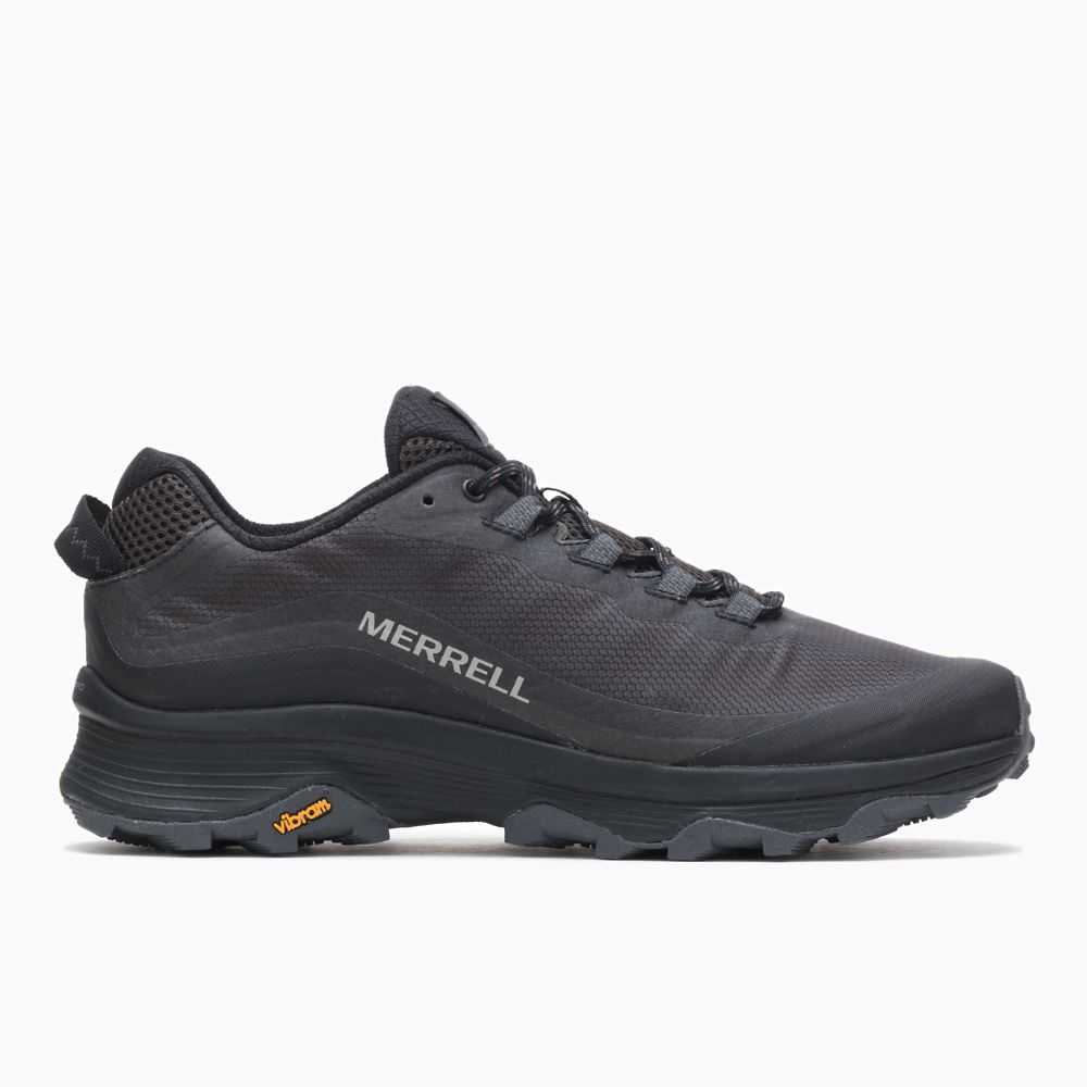 Black Men\'s Merrell Moab Speed Trail Running Shoes | Dubai-4607829