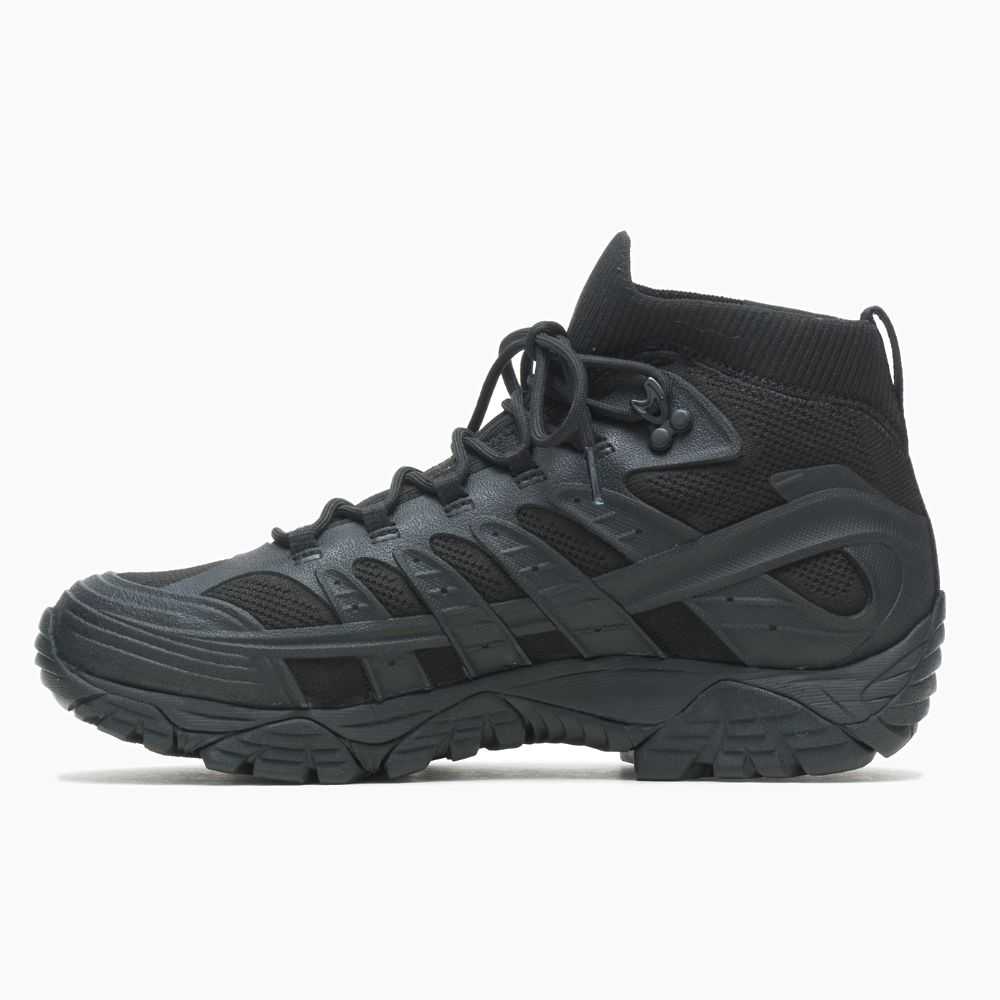 Black Men's Merrell Moab Velocity Tactical Mid Waterproof Work Boots | Dubai-0529364