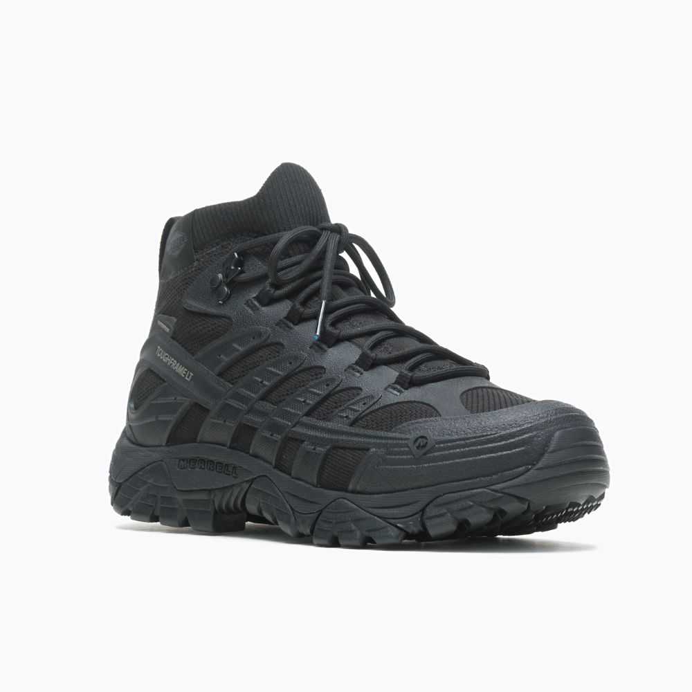 Black Men's Merrell Moab Velocity Tactical Mid Waterproof Tactical Boots | Dubai-6210534