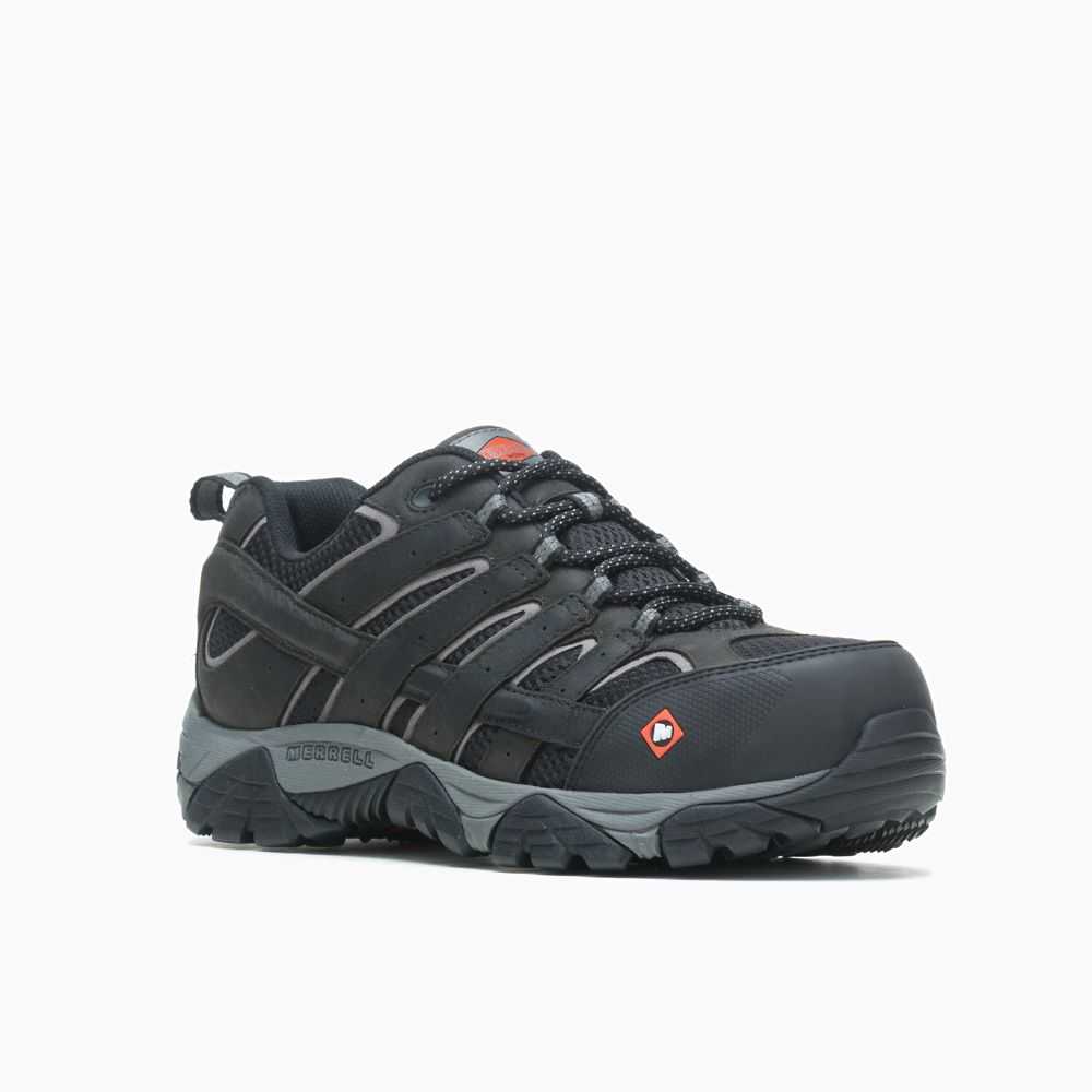 Black Men's Merrell Moab Vertex Vent Comp Toe Wide Width Work Shoes | Dubai-7506382