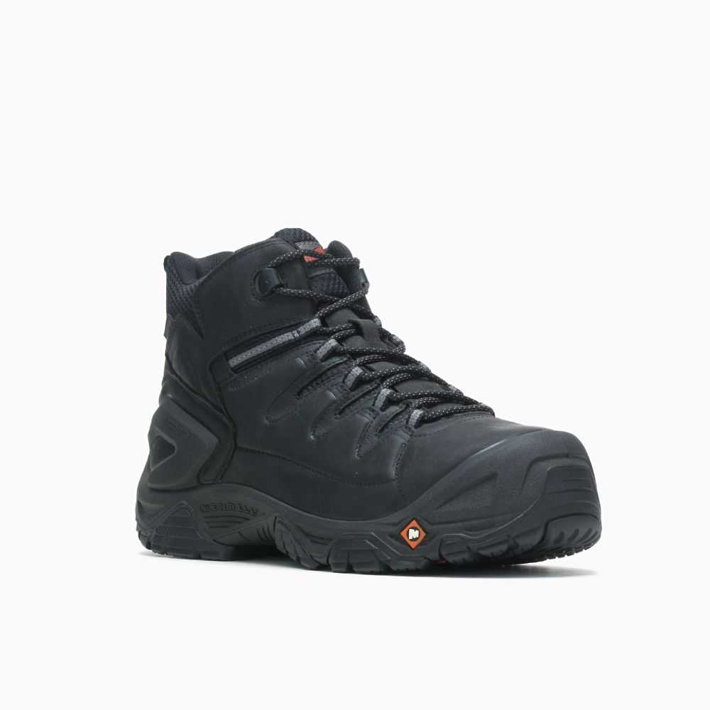 Black Men's Merrell Strongfield Composite Toe Work Boots | Dubai-5312069