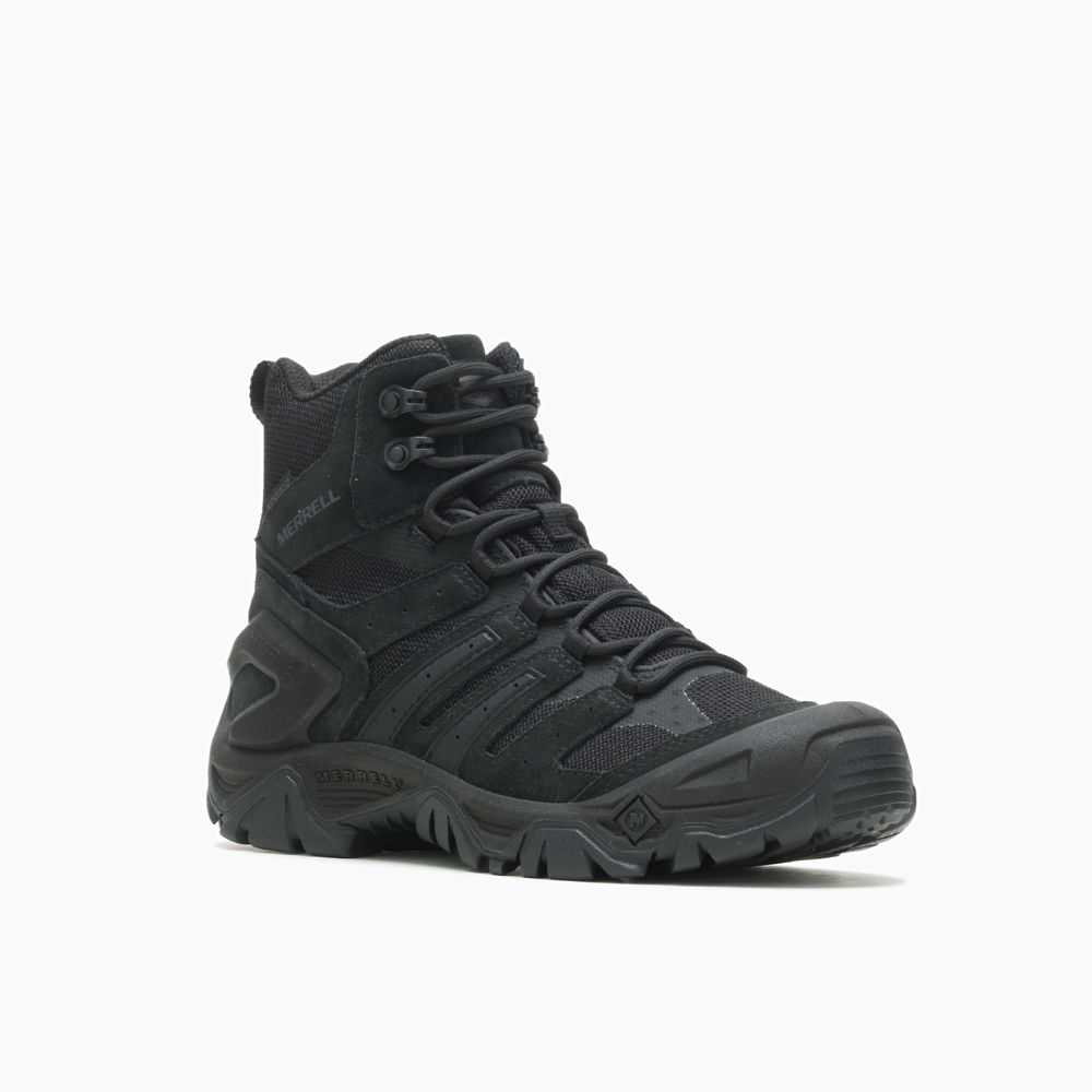 Black Men's Merrell Strongfield Tactical 6 Work Boots | Dubai-4819560