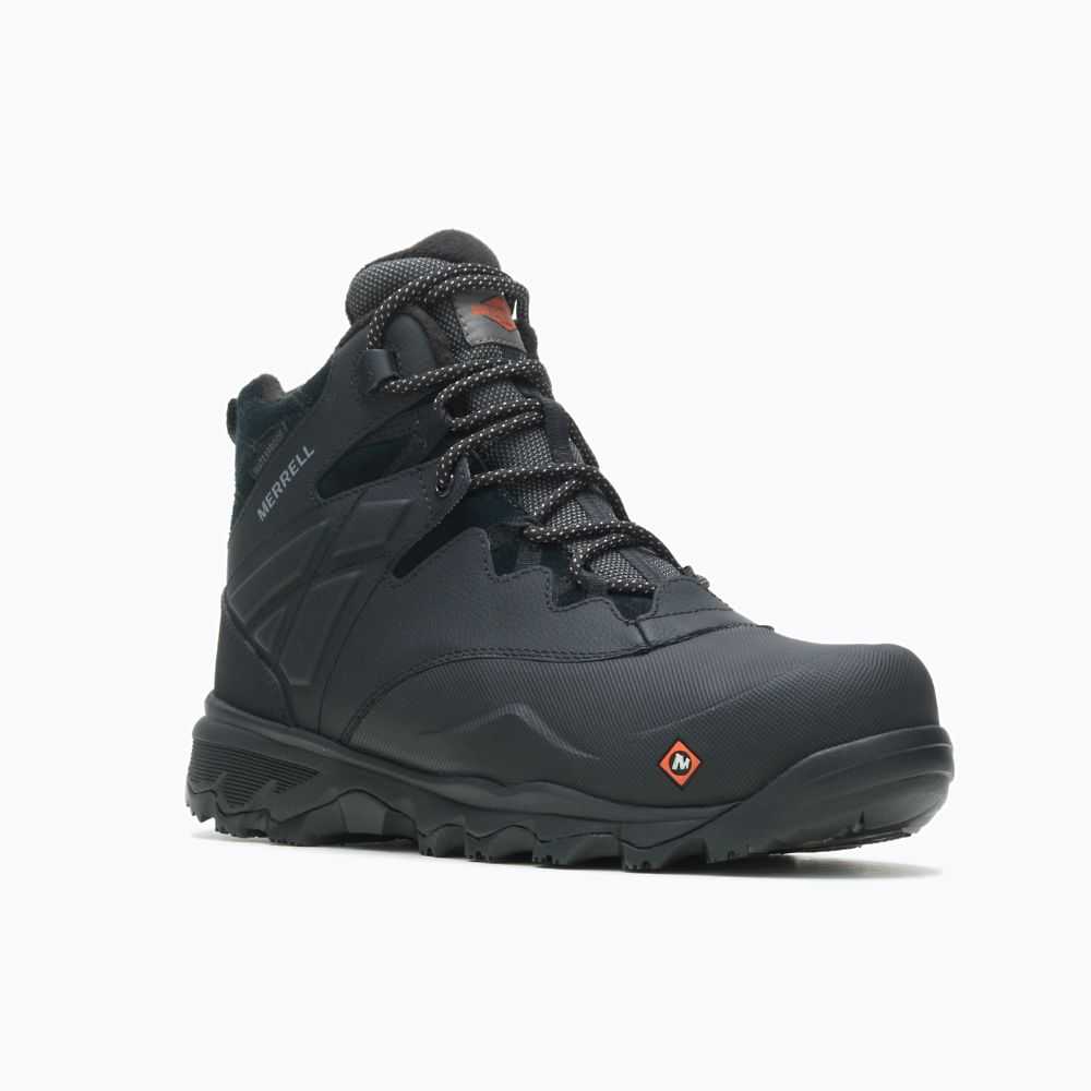 Black Men's Merrell Thermo Adventure 6 Ice+ Waterproof Work Boots | Dubai-1340728