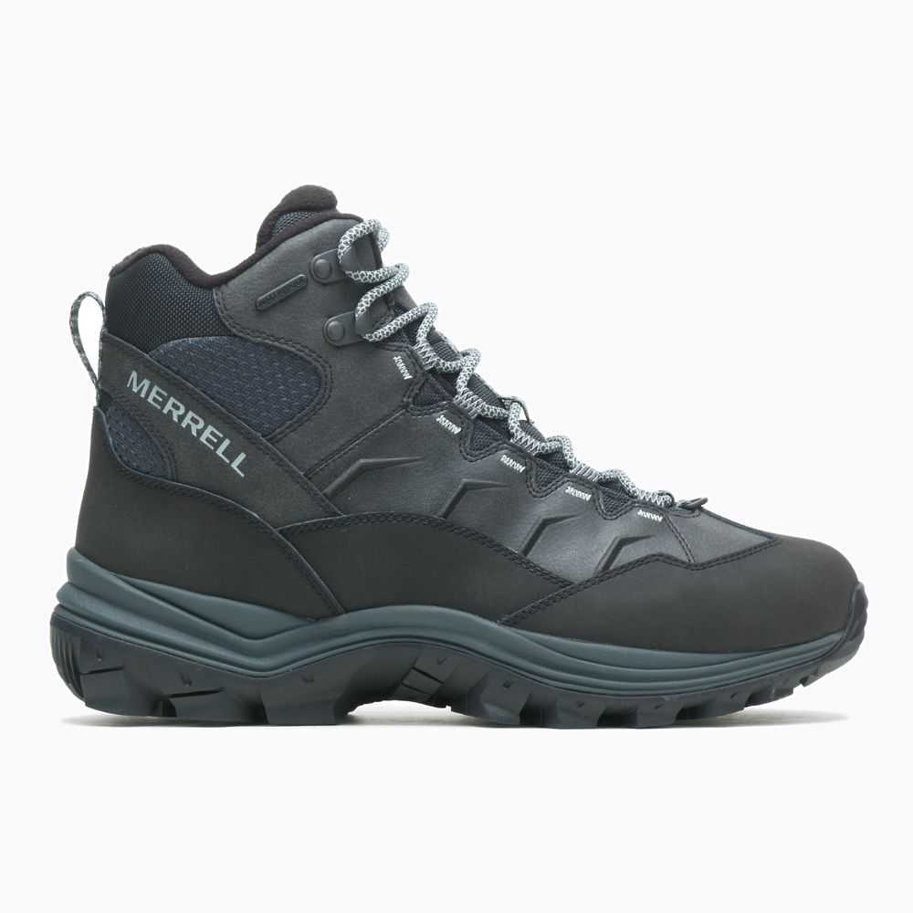 Black Men\'s Merrell Thermo Chill Mid Waterproof Wide Width Winter Boots | Dubai-4652807