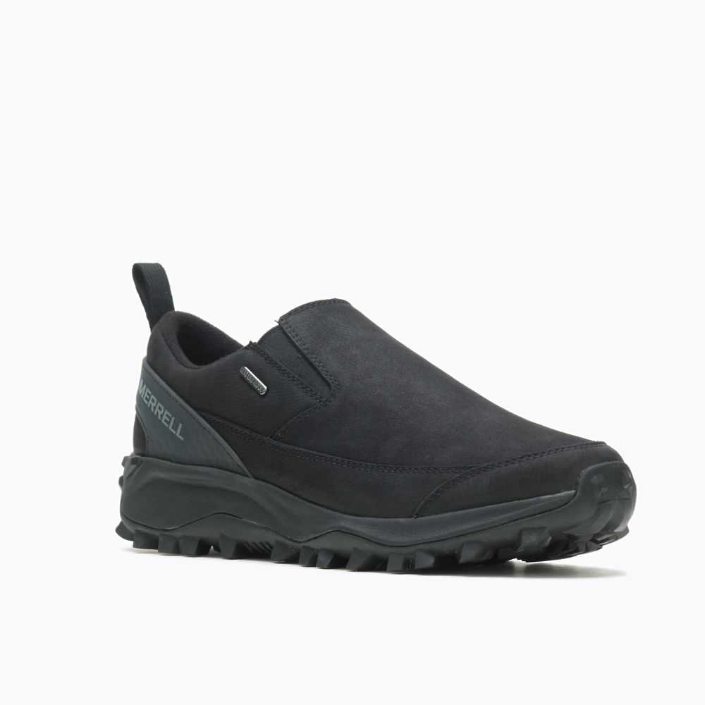 Black Men's Merrell Thermo Kiruna Moc Waterproof Slip On Shoes | Dubai-1267085