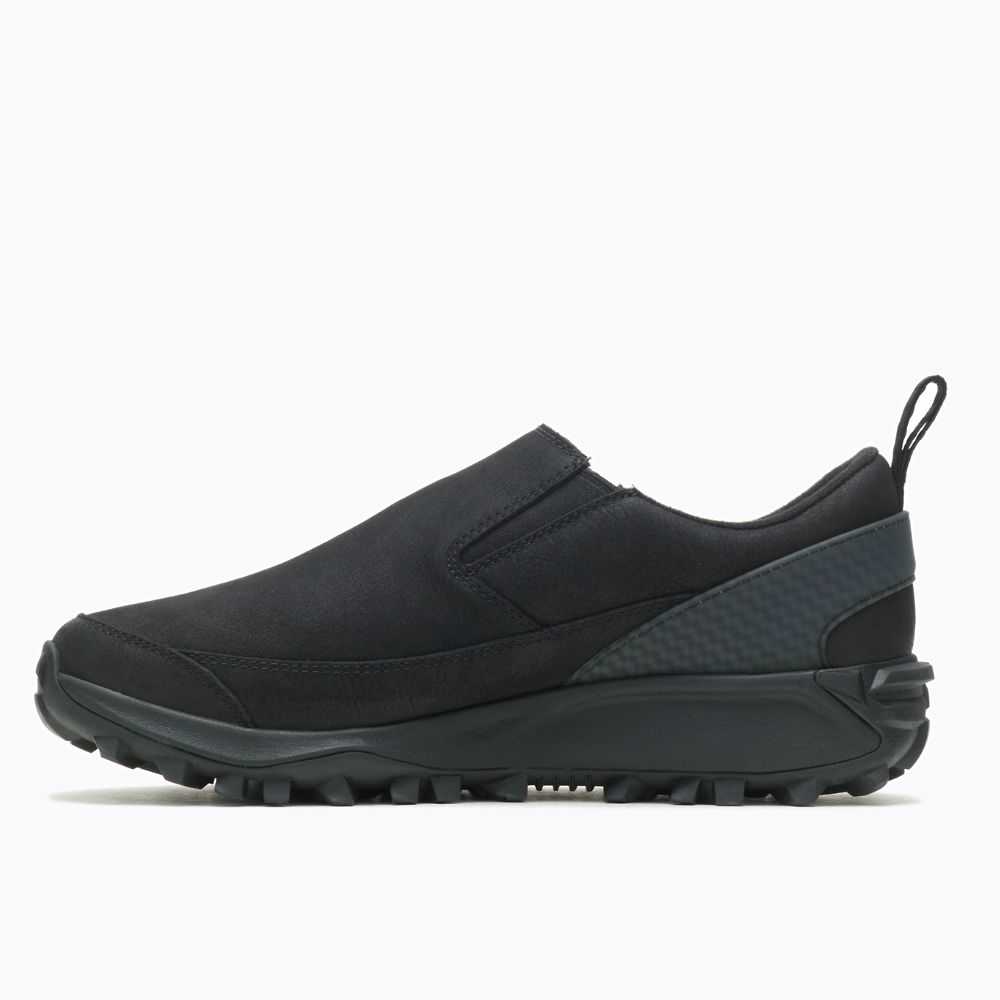 Black Men's Merrell Thermo Kiruna Moc Waterproof Slip On Shoes | Dubai-1267085