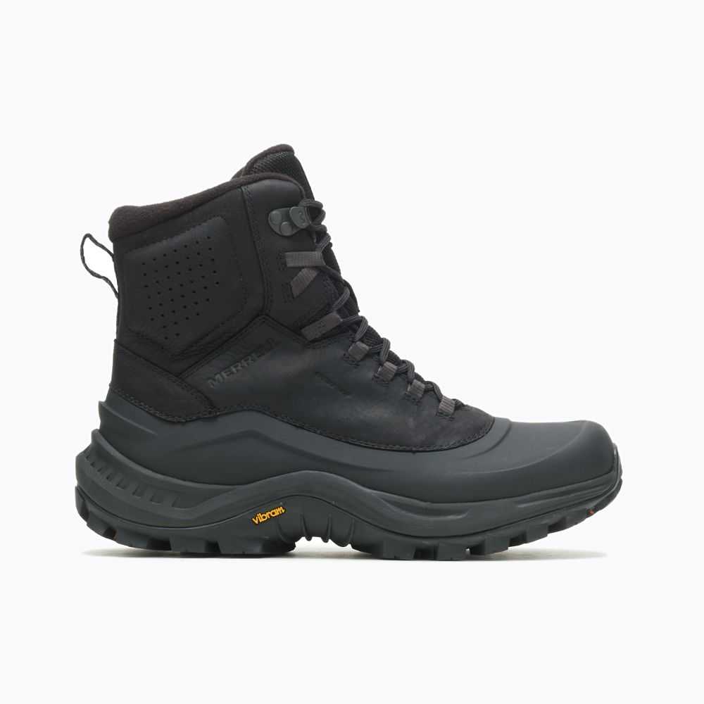 Black Men\'s Merrell Thermo Kiruna Moc Waterproof Winter Boots | Dubai-4927681