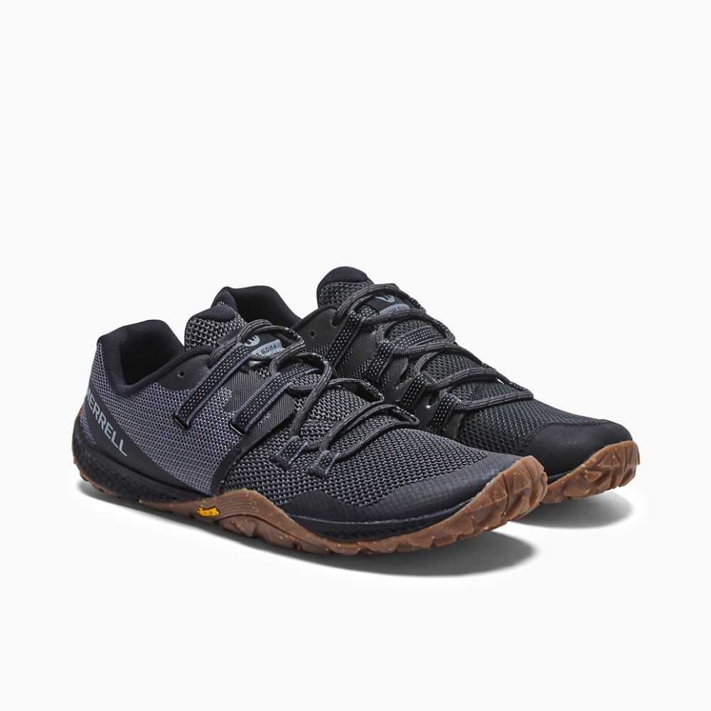 Black Men's Merrell Trail Glove 6 Eco Trail Running Shoes | Dubai-3794052