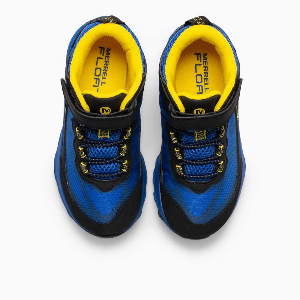 Black/Royal/Yellow Boys' Merrell Moab Speed Mid A/C Waterproof Sneakers | Dubai-5604291