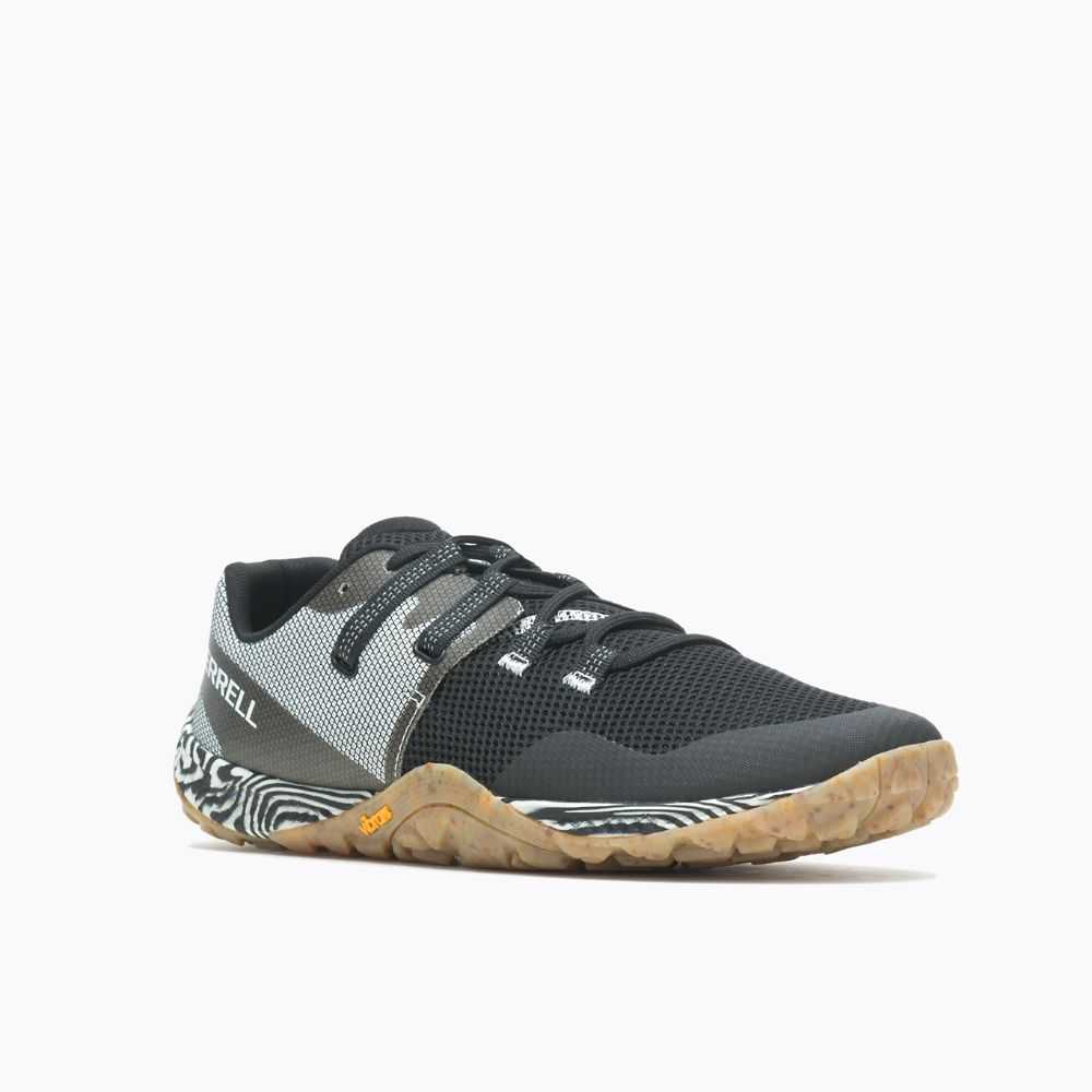 Black/White Men's Merrell Trail Glove 6 Trail Running Shoes | Dubai-4139578