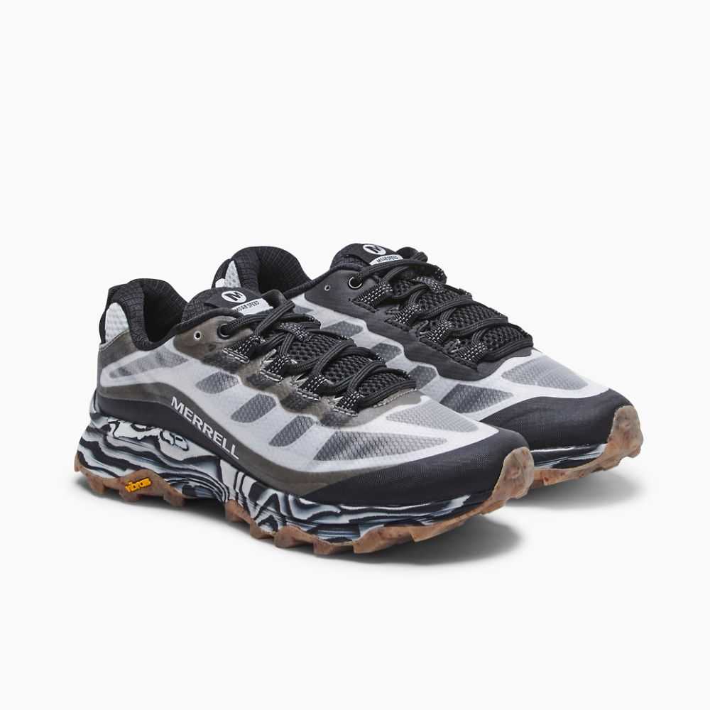 Black/White Women's Merrell Moab Speed Eco Dye Sneakers | Dubai-6740239