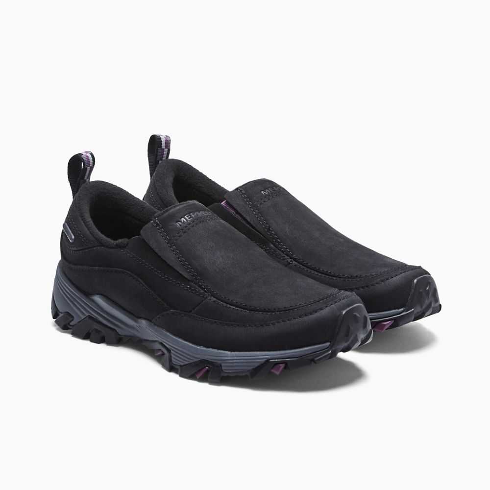 Black Women's Merrell ColdPack Ice+ Moc Waterproof Slip On Shoes | Dubai-4283196