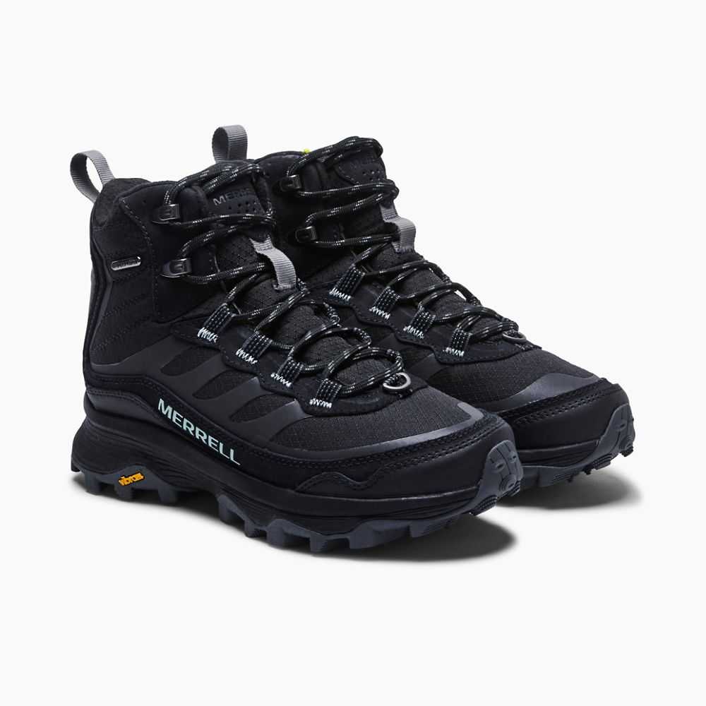 Black Women's Merrell Moab Speed Thermo Mid Waterproof Hiking Boots | Dubai-8724931