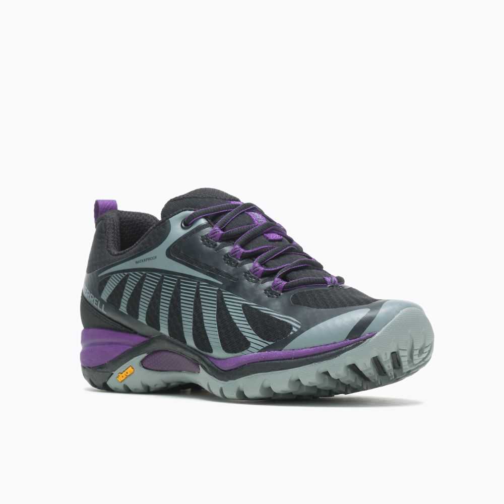 Black Women's Merrell Siren Edge 3 Waterproof Wide Width Hiking Shoes | Dubai-2617480