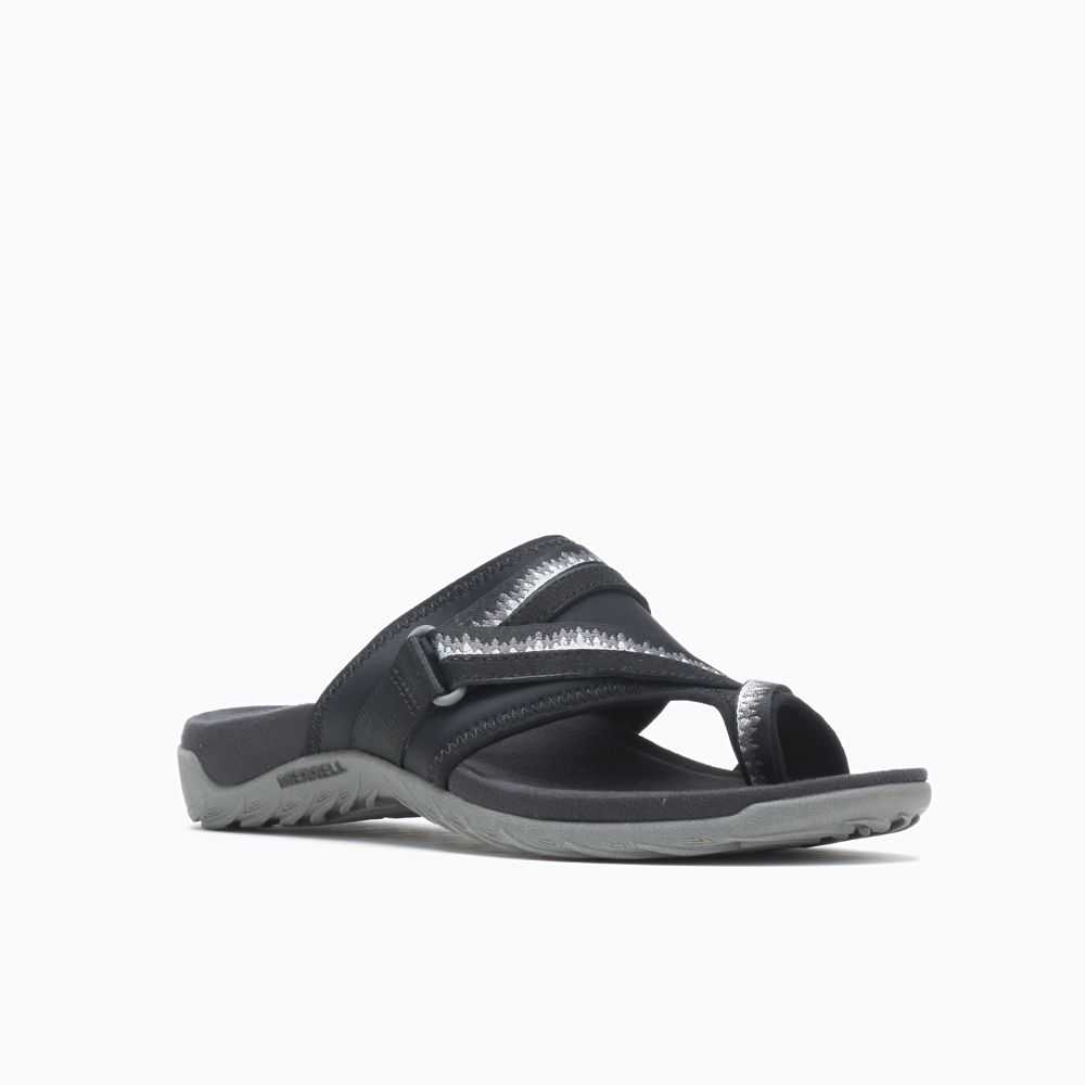 Black Women's Merrell Terran 3 Cush Post Wide Width Sandals | Dubai-4579628