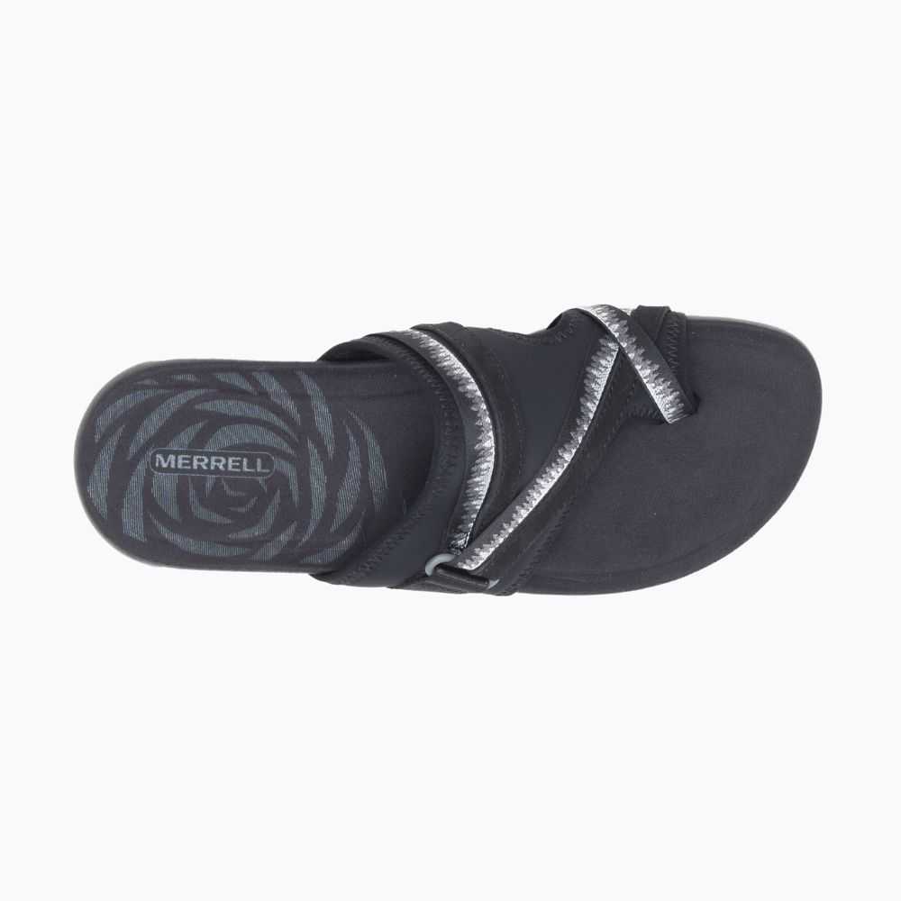 Black Women's Merrell Terran 3 Cush Post Wide Width Sandals | Dubai-4579628