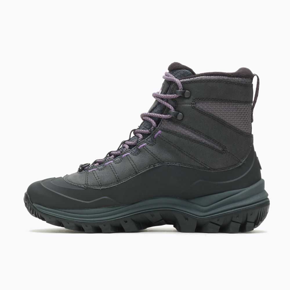 Black Women's Merrell Thermo Chill Mid Shell Waterproof Winter Boots | Dubai-9428173